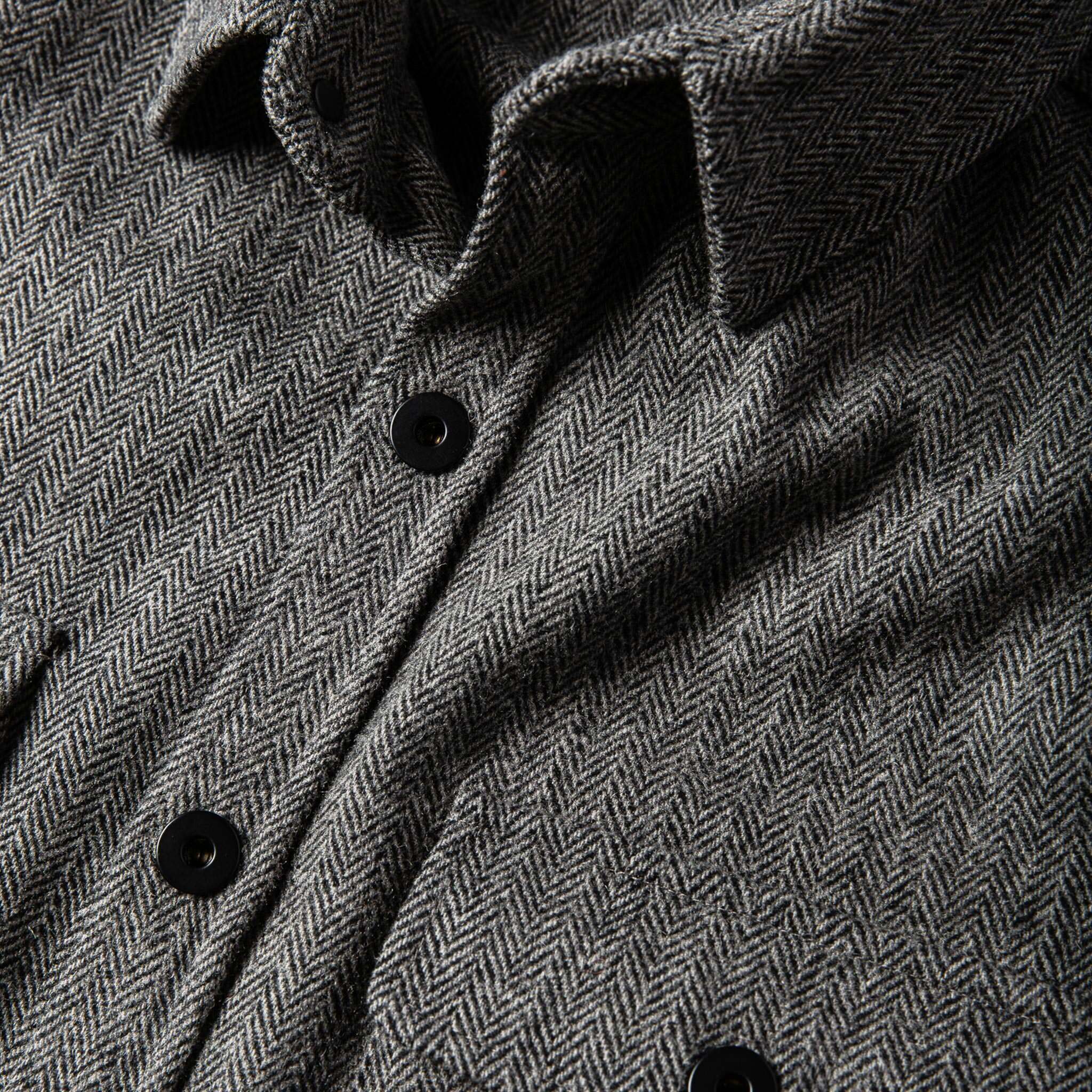 The Explorer Shirt in Charcoal Herringbone - Image 8