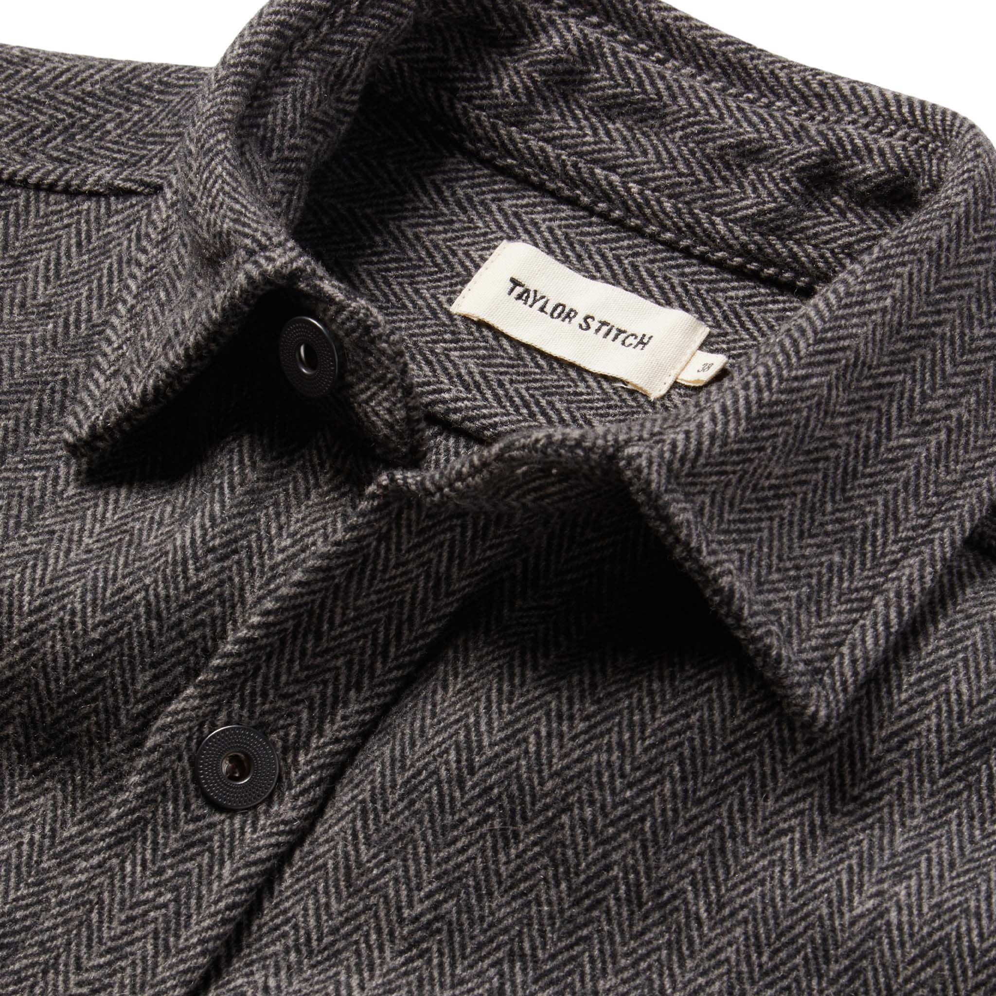 The Explorer Shirt in Coal Herringbone Wool - Image 6