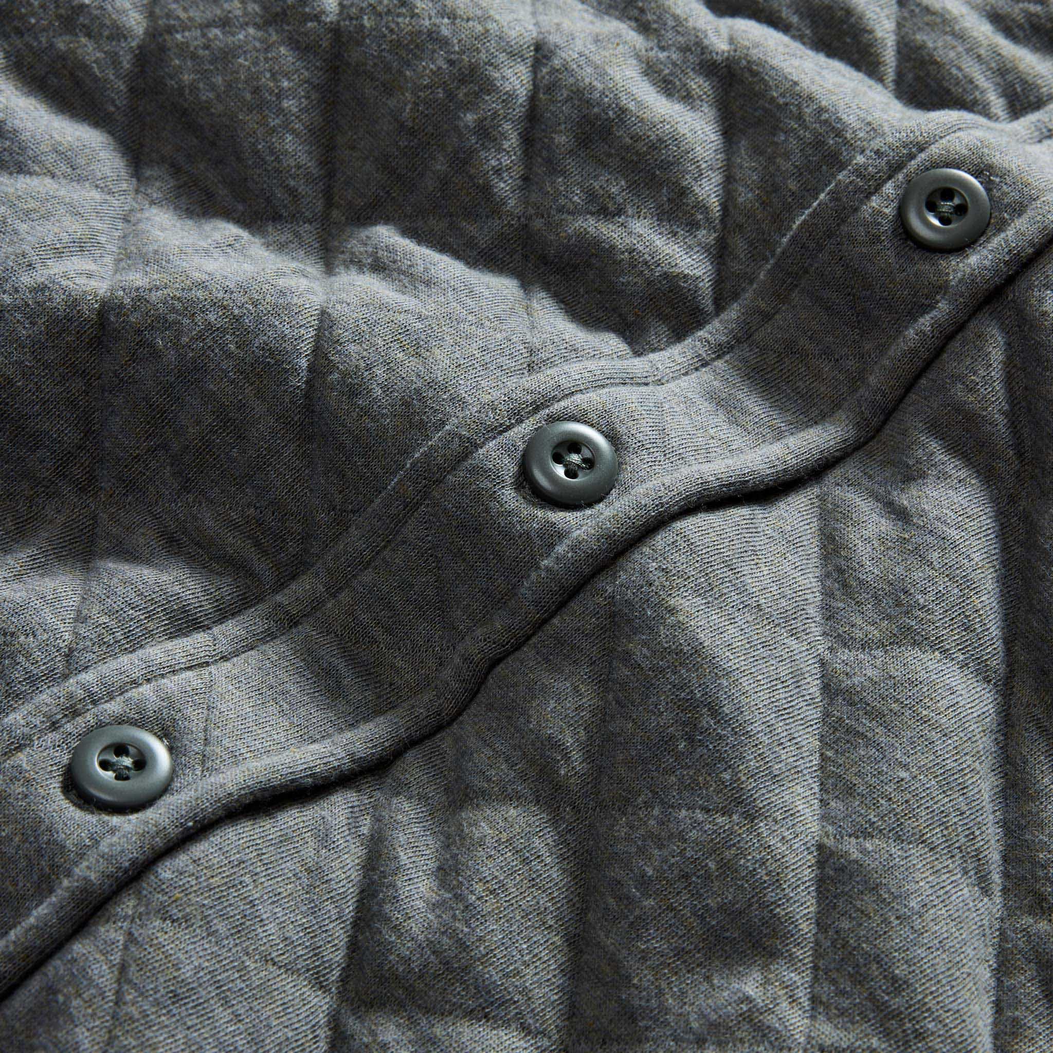 The Fall Line Overshirt in Heather Ash Quilted Jersey - Image 10