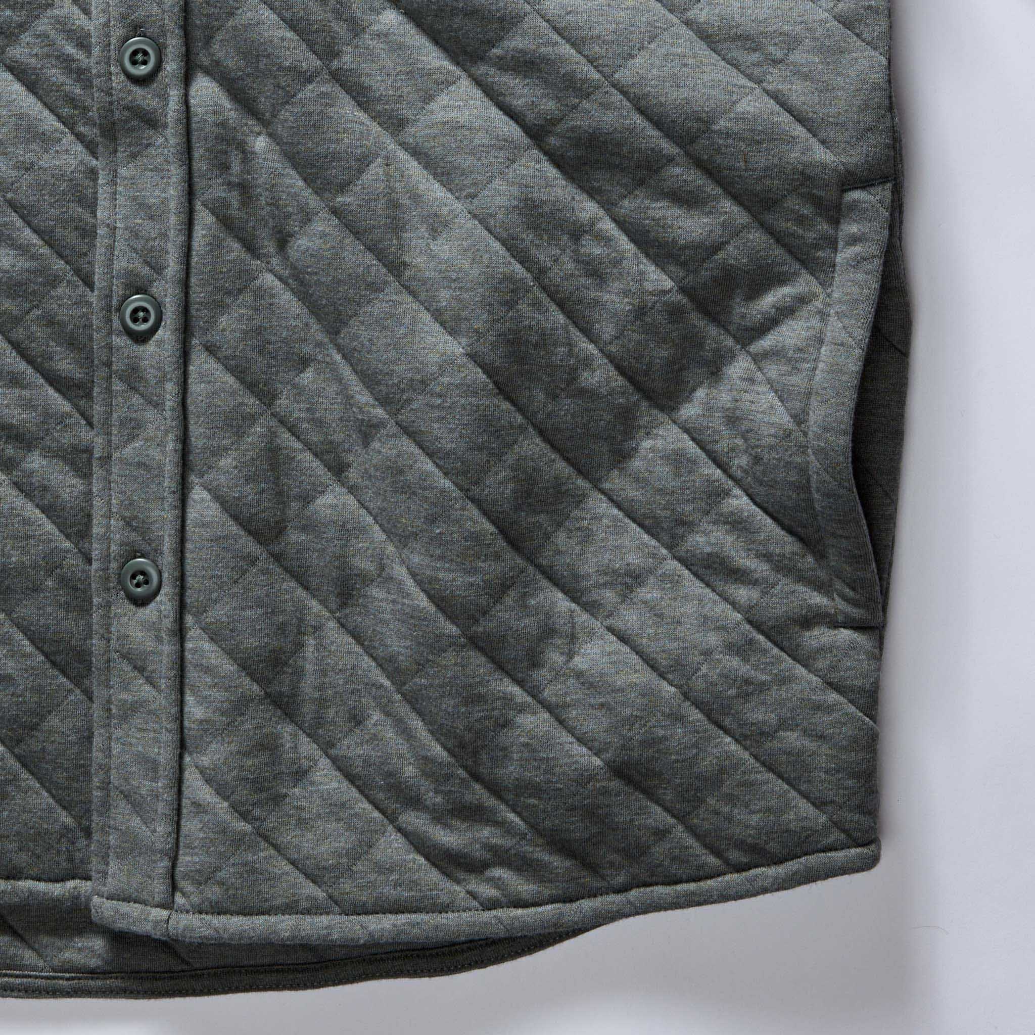 The Fall Line Overshirt in Heather Ash Quilted Jersey - Image 8