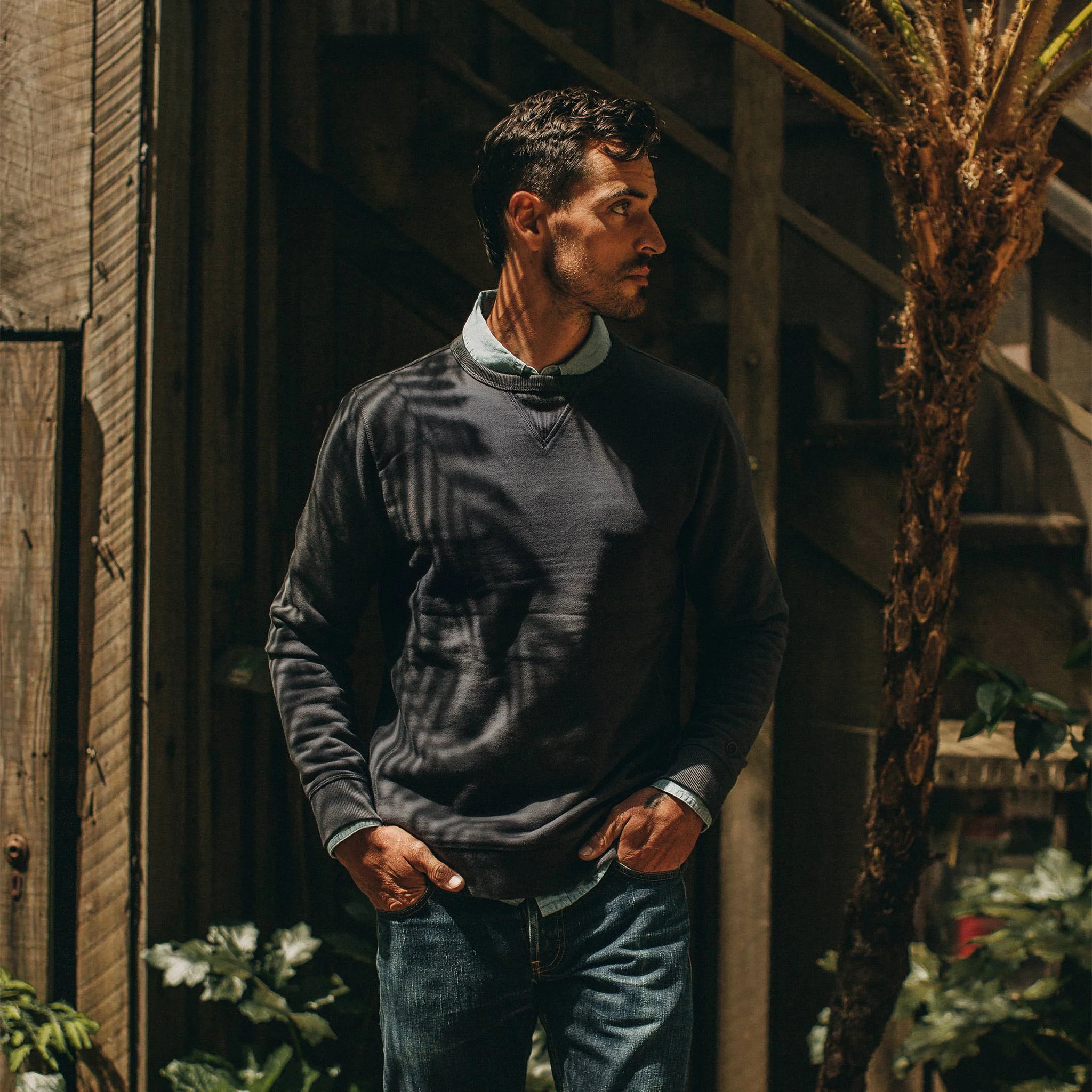 The Fillmore Crewneck in Coal Terry - Image 2
