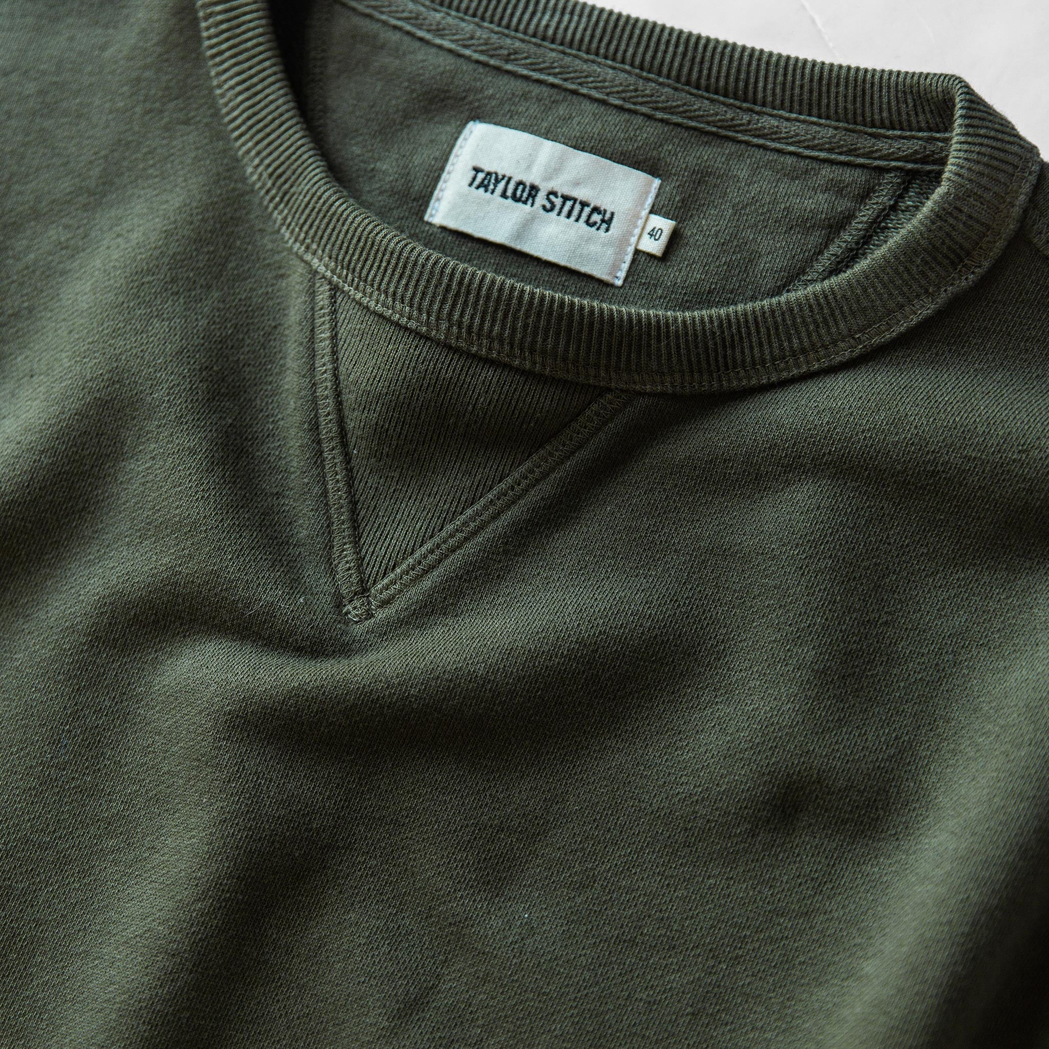 The Fillmore Crewneck in Dark Olive Terry - Image 6