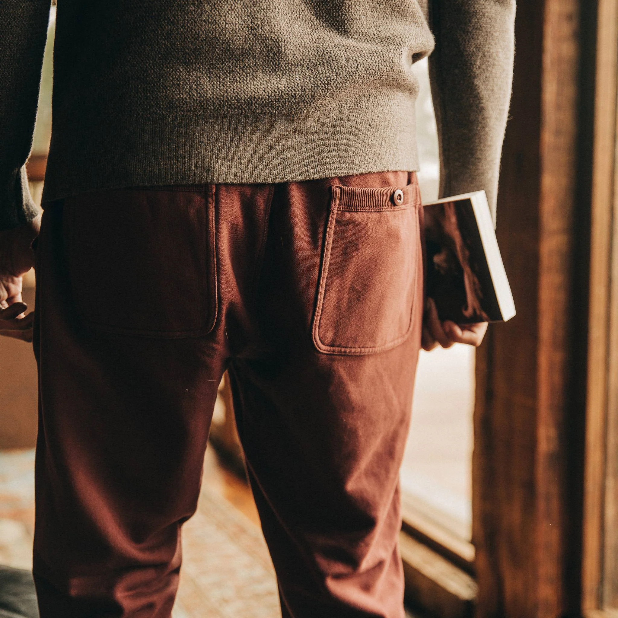 The Fillmore Pant in Burgundy Terry - Image 4