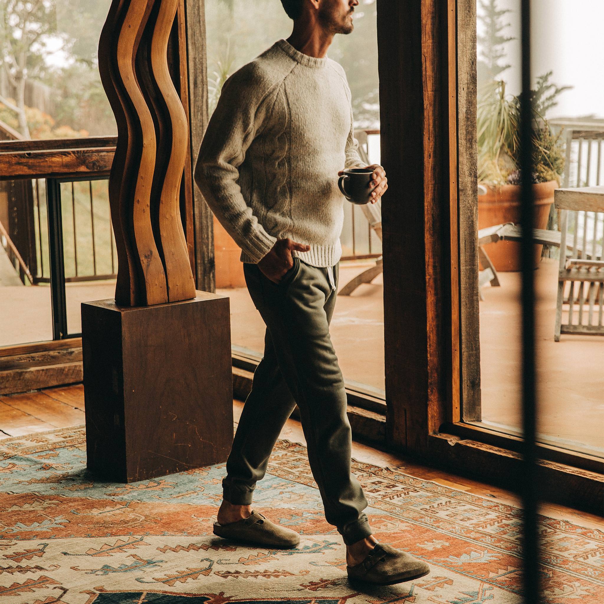 The Fillmore Pant in Dark Olive Terry - Image 2