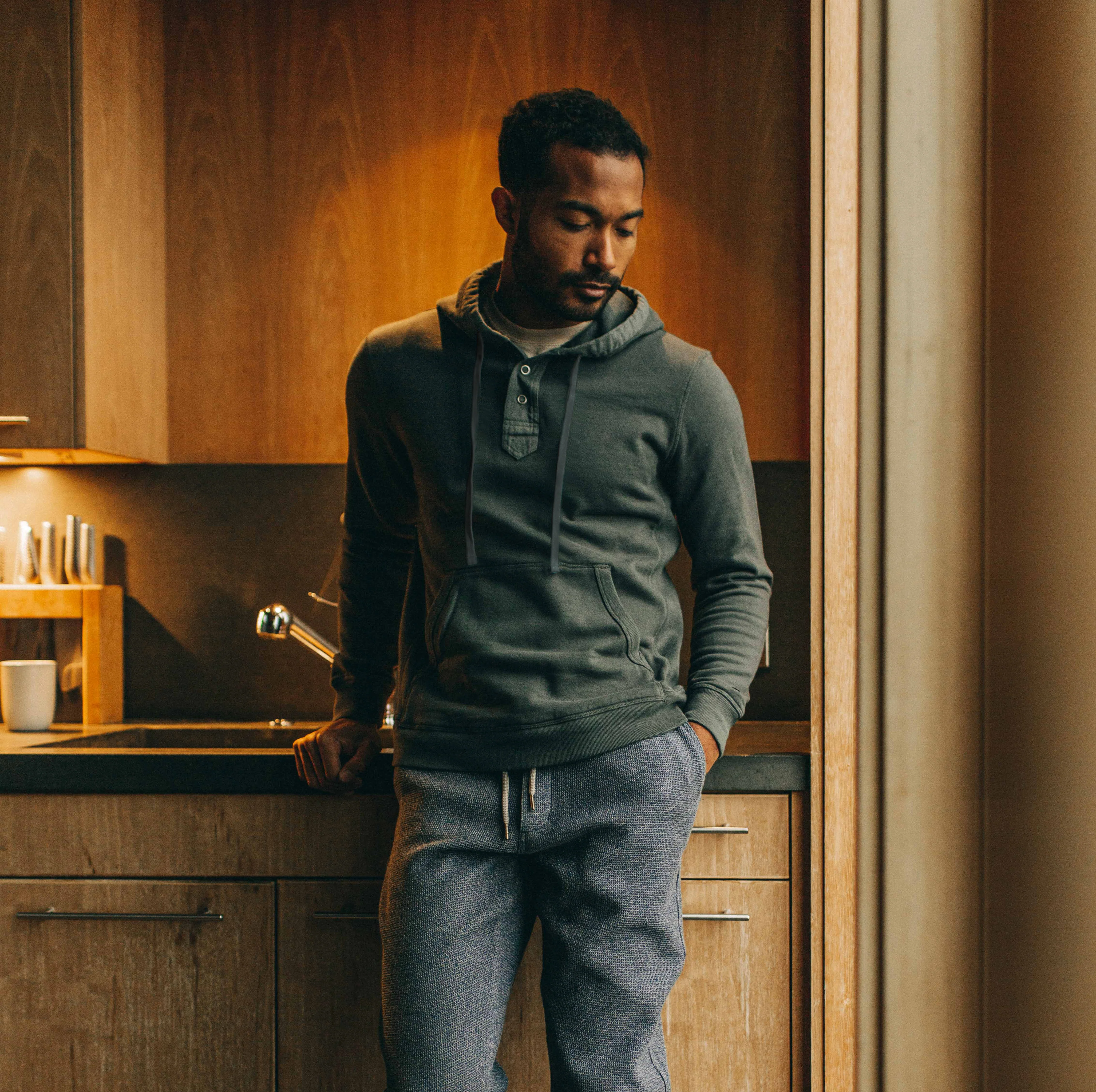The Fillmore Snap Hoodie in Deep Sea Terry - Image 2