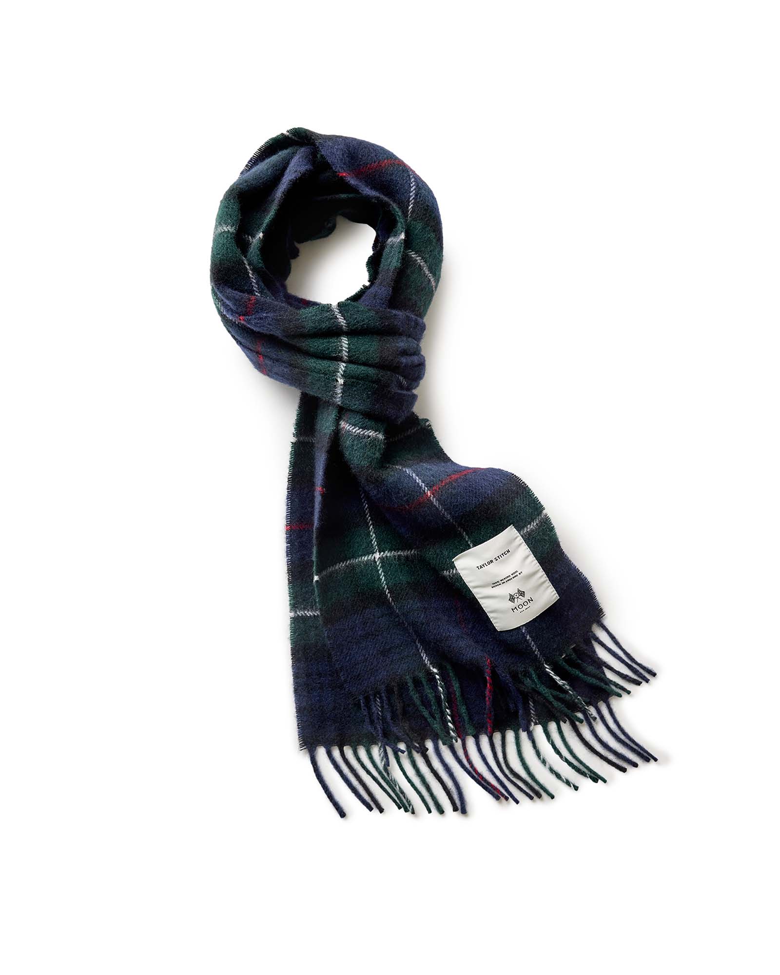 The Fireside Scarf in Highland Navy Plaid