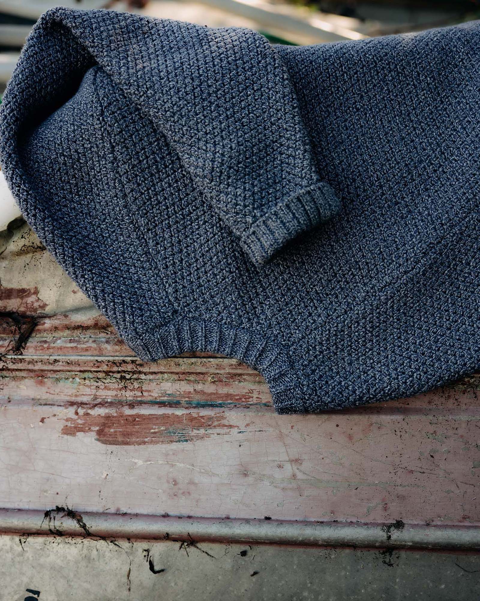 The Fisherman Sweater in Blue Melange - Image 4