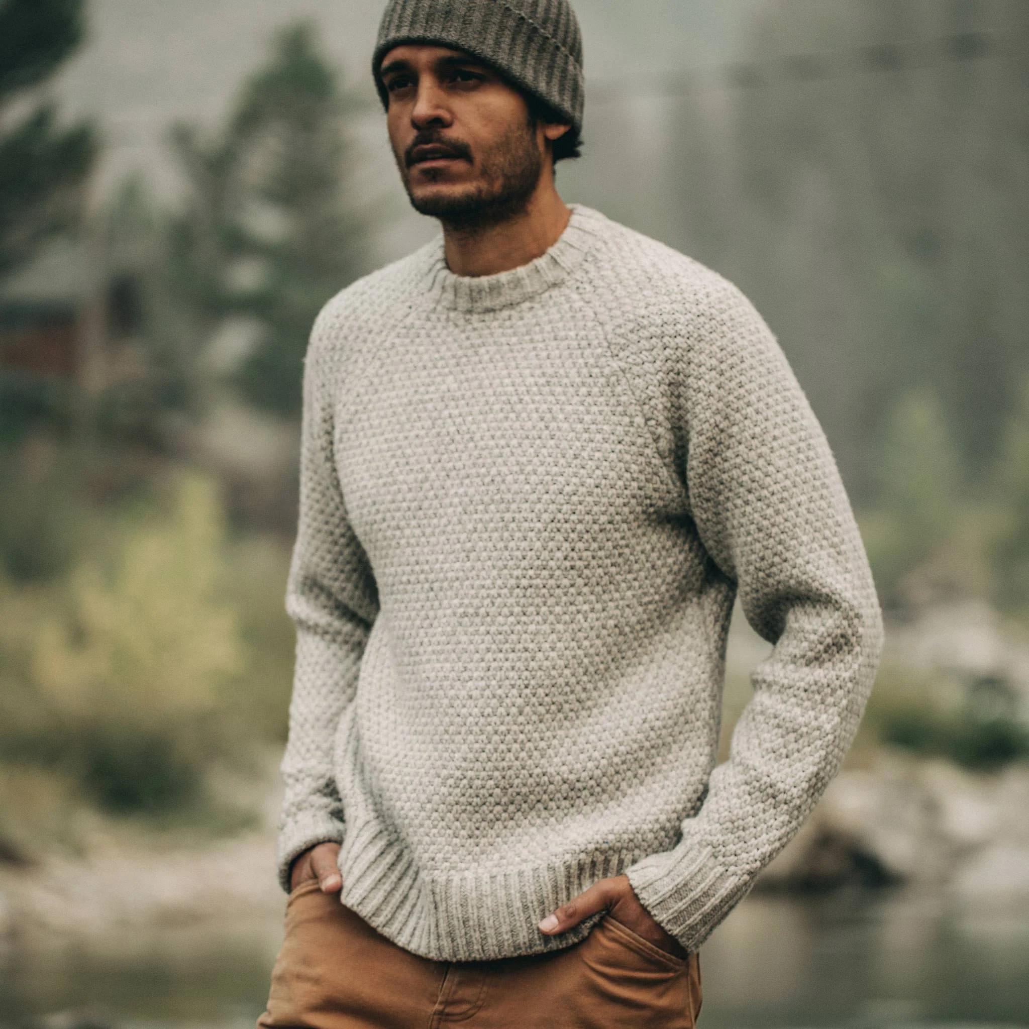 The Fisherman Sweater in Heather Ash - Image 2