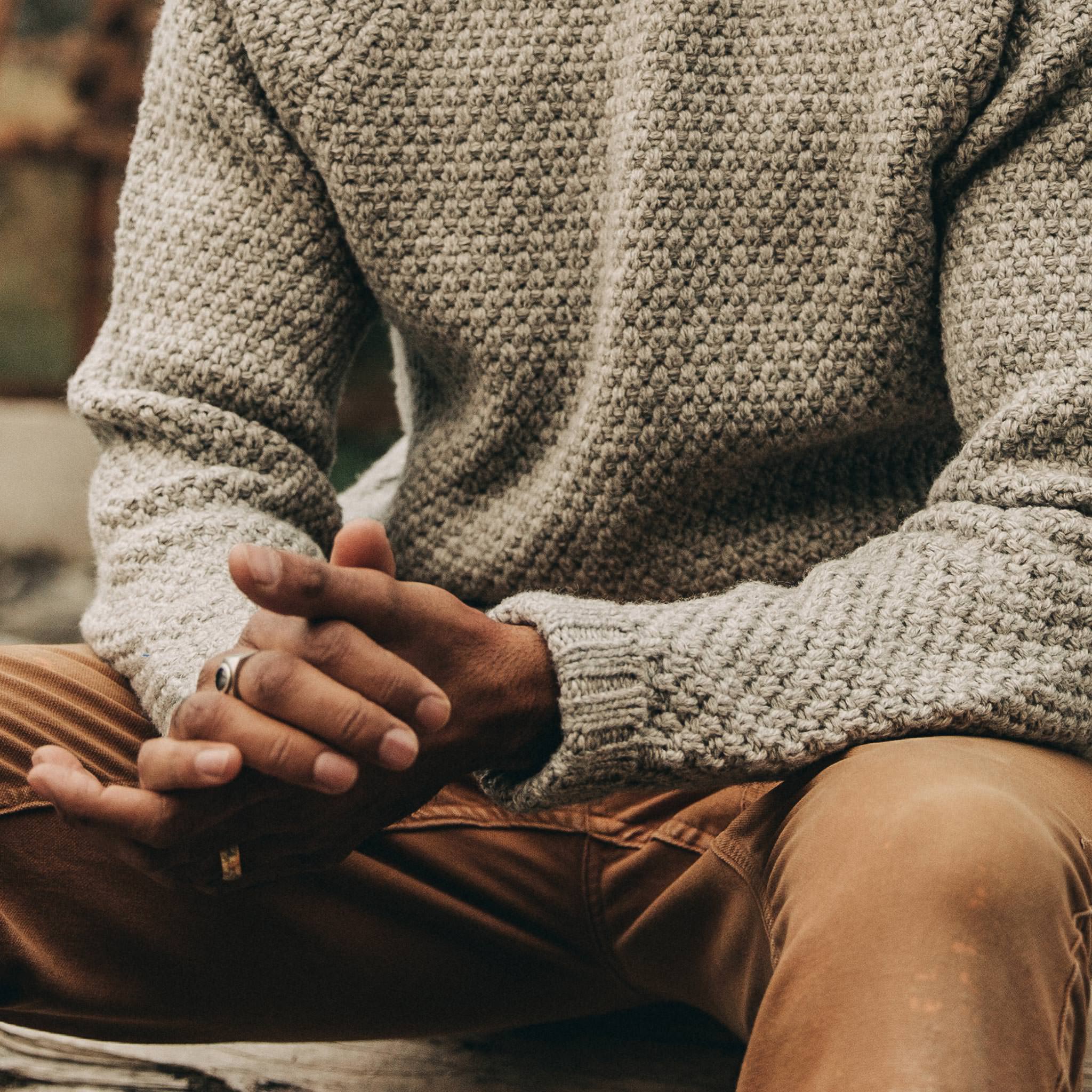 The Fisherman Sweater in Heather Ash - Image 4