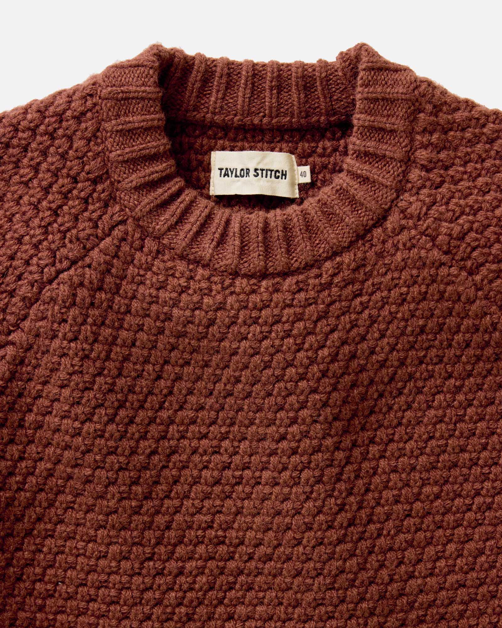 The Fisherman Sweater in Heather Brick Merino - Image 4