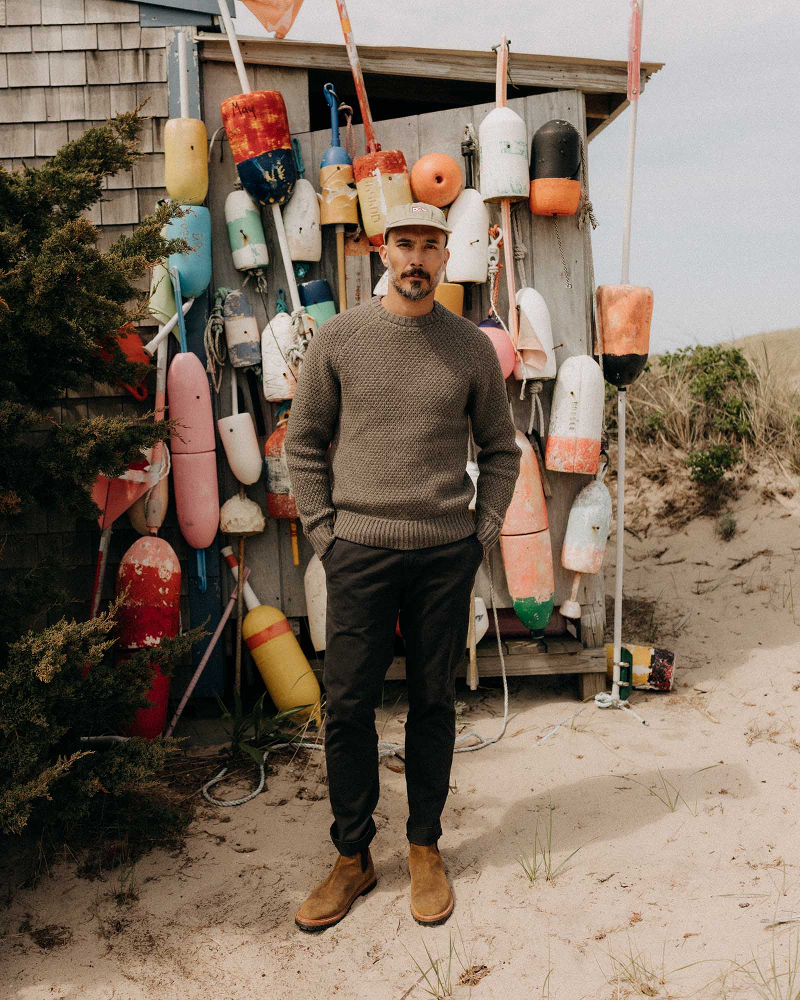 The Fisherman Sweater in Taupe Merino - Image 3