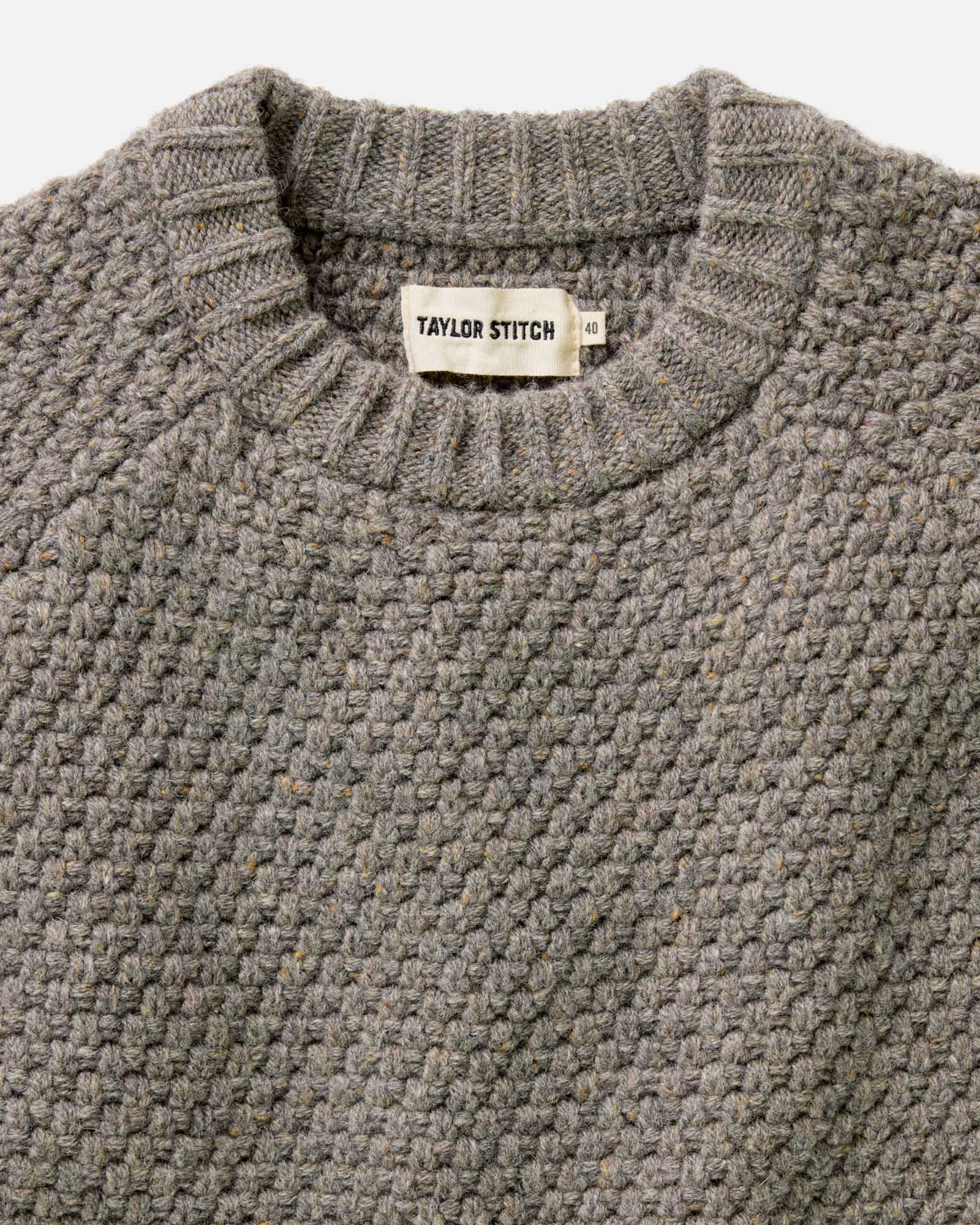 The Fisherman Sweater in Taupe Merino - Image 4