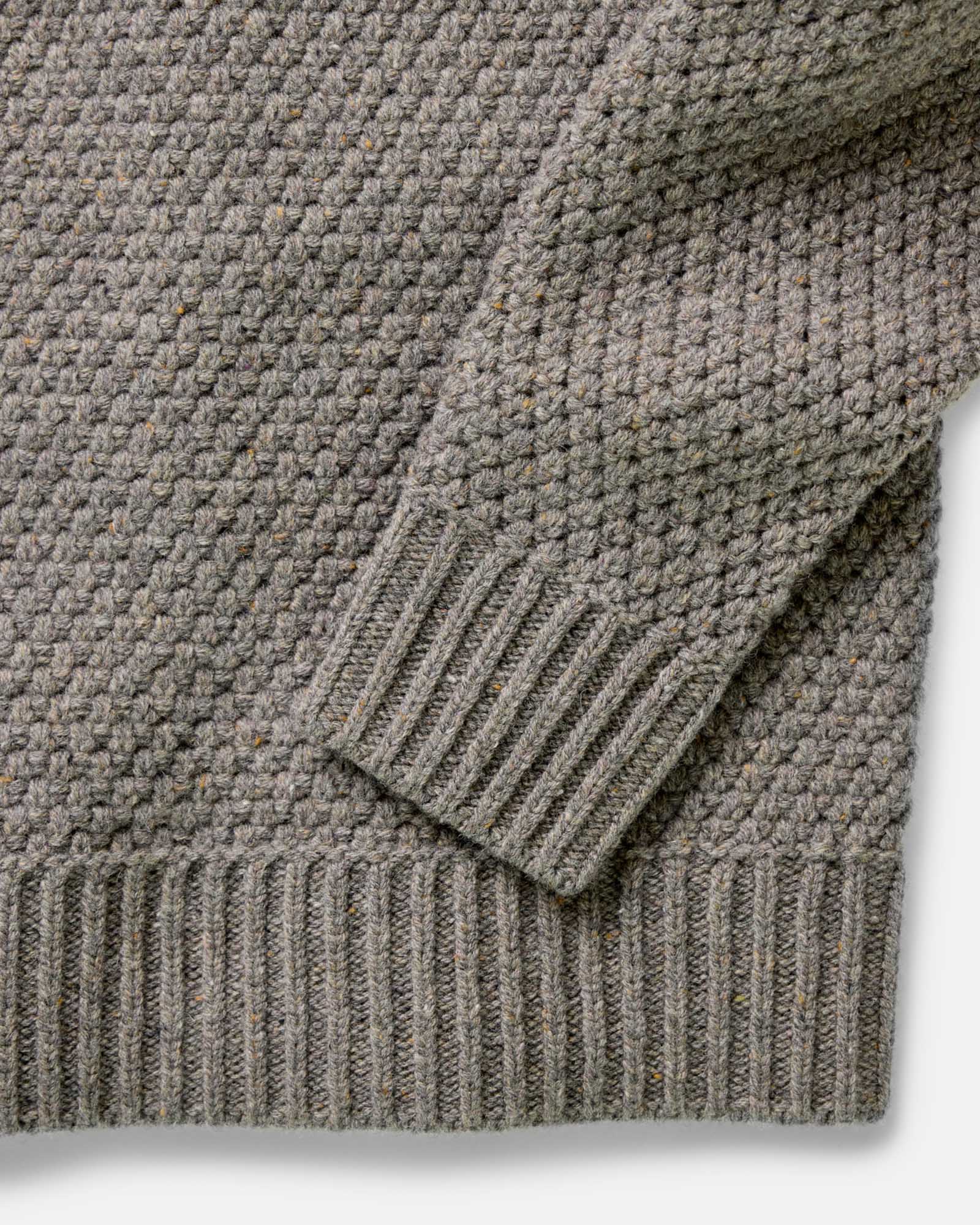 The Fisherman Sweater in Taupe Merino - Image 5