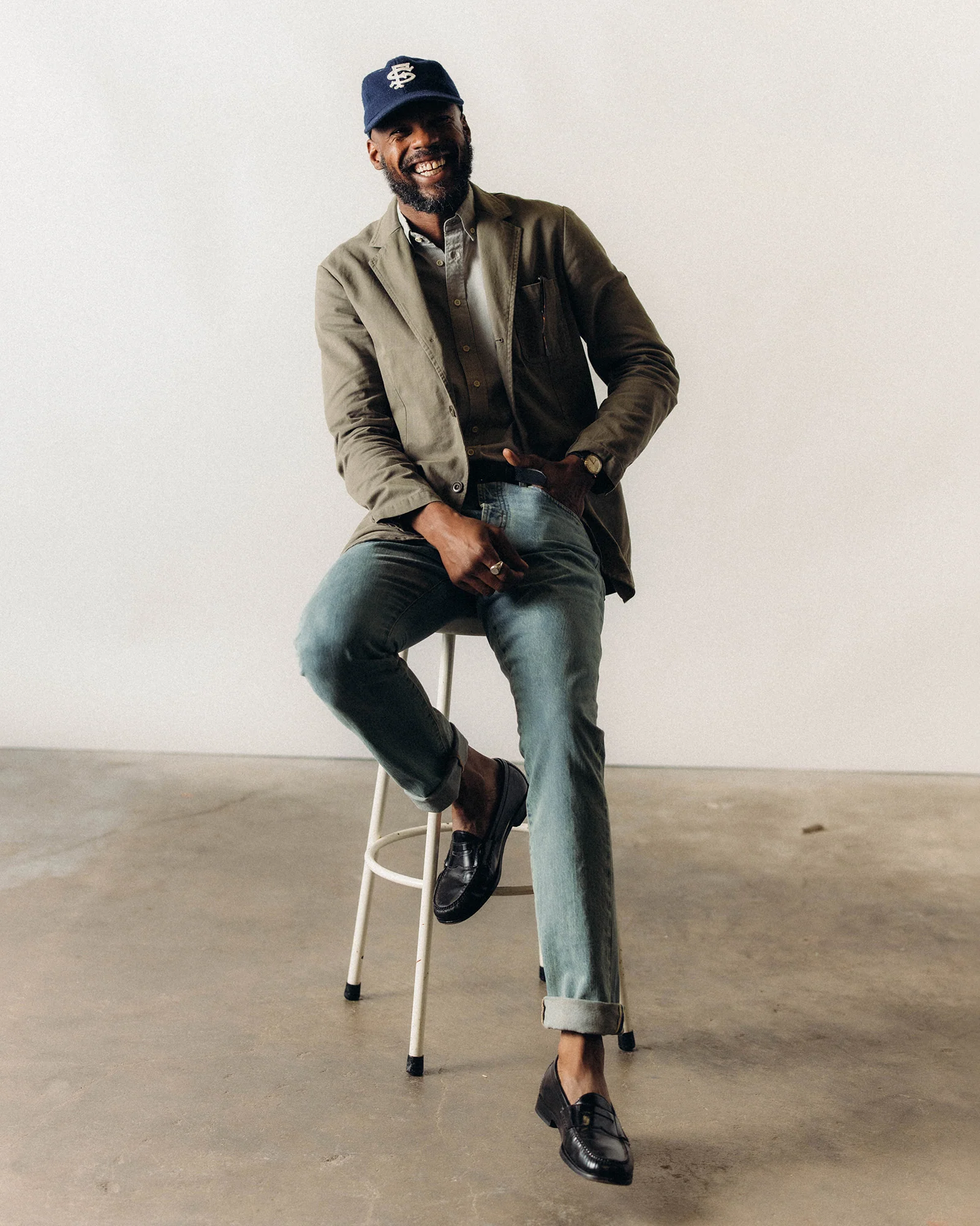 The Foundation Sportcoat in Organic Smoked Olive Twill - Image 4