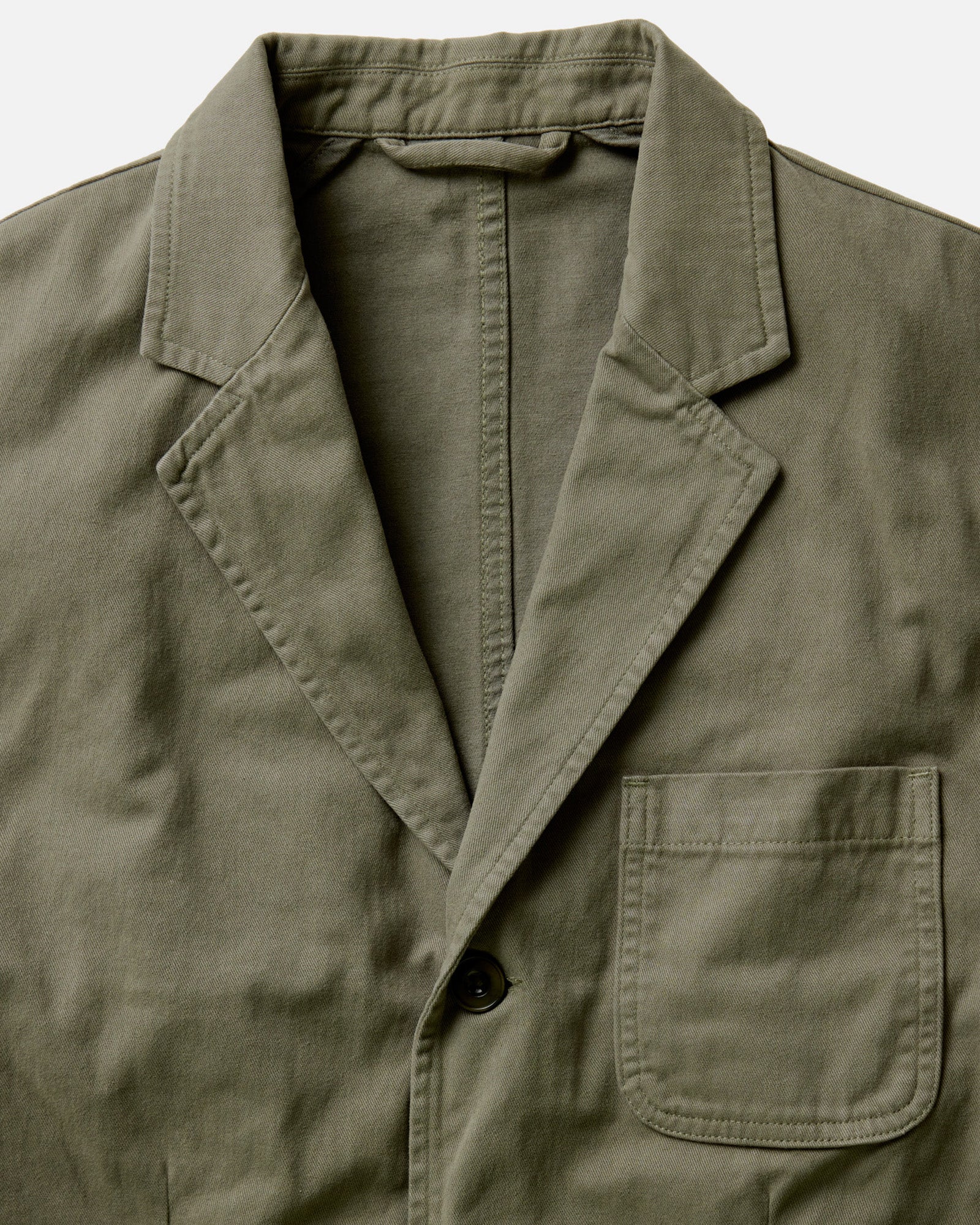 The Foundation Sportcoat in Organic Smoked Olive Twill - Image 5
