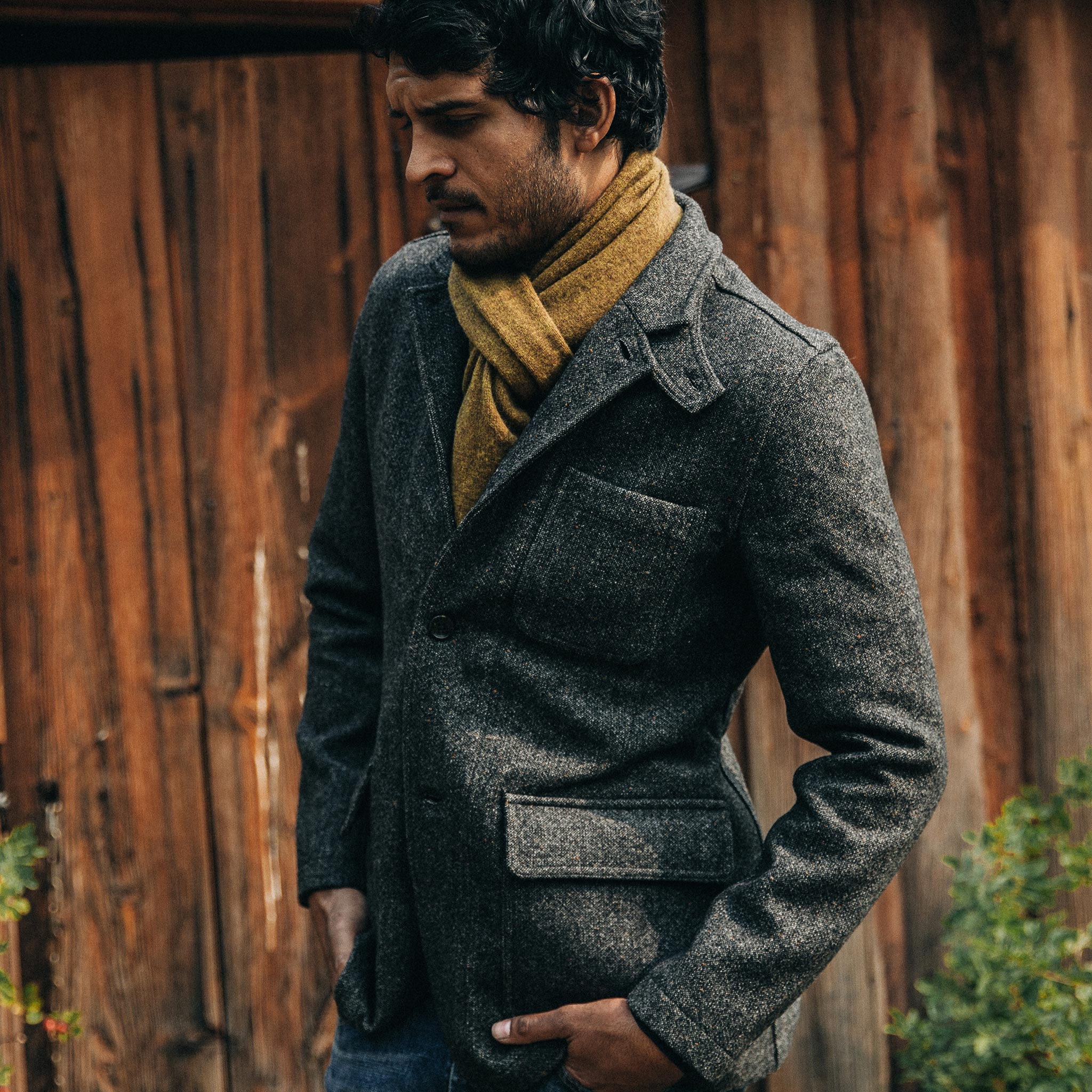 The Gibson Jacket in Charcoal Birdseye Wool - Image 11