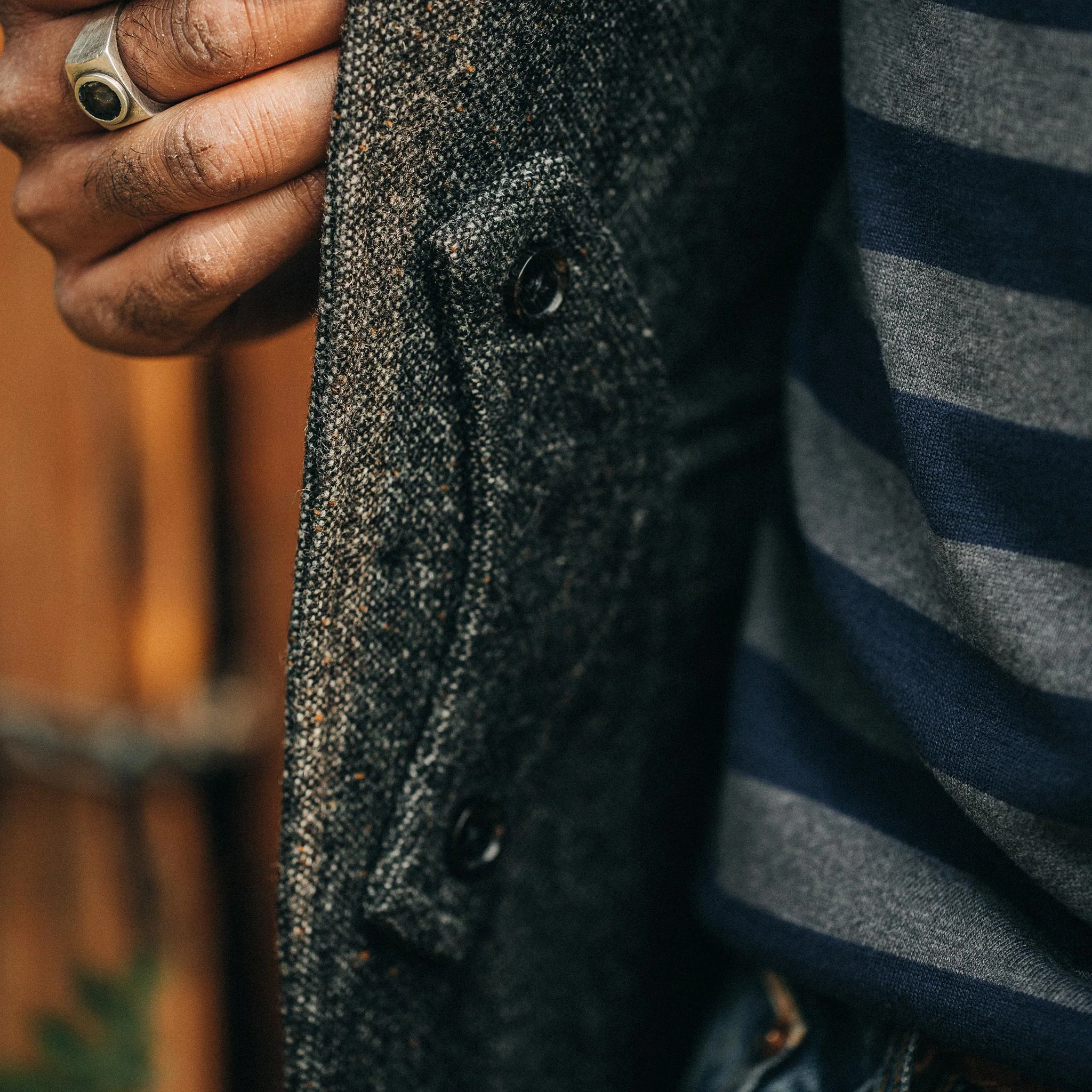 The Gibson Jacket in Charcoal Birdseye Wool - Image 3
