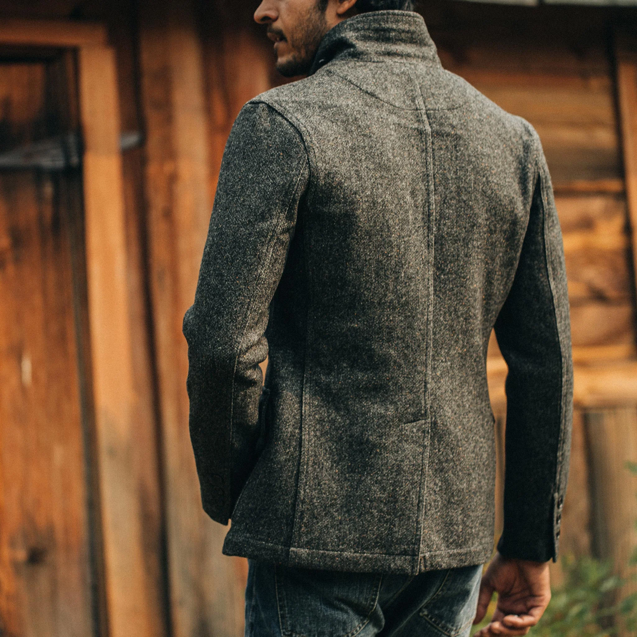 The Gibson Jacket in Charcoal Birdseye Wool - Image 4
