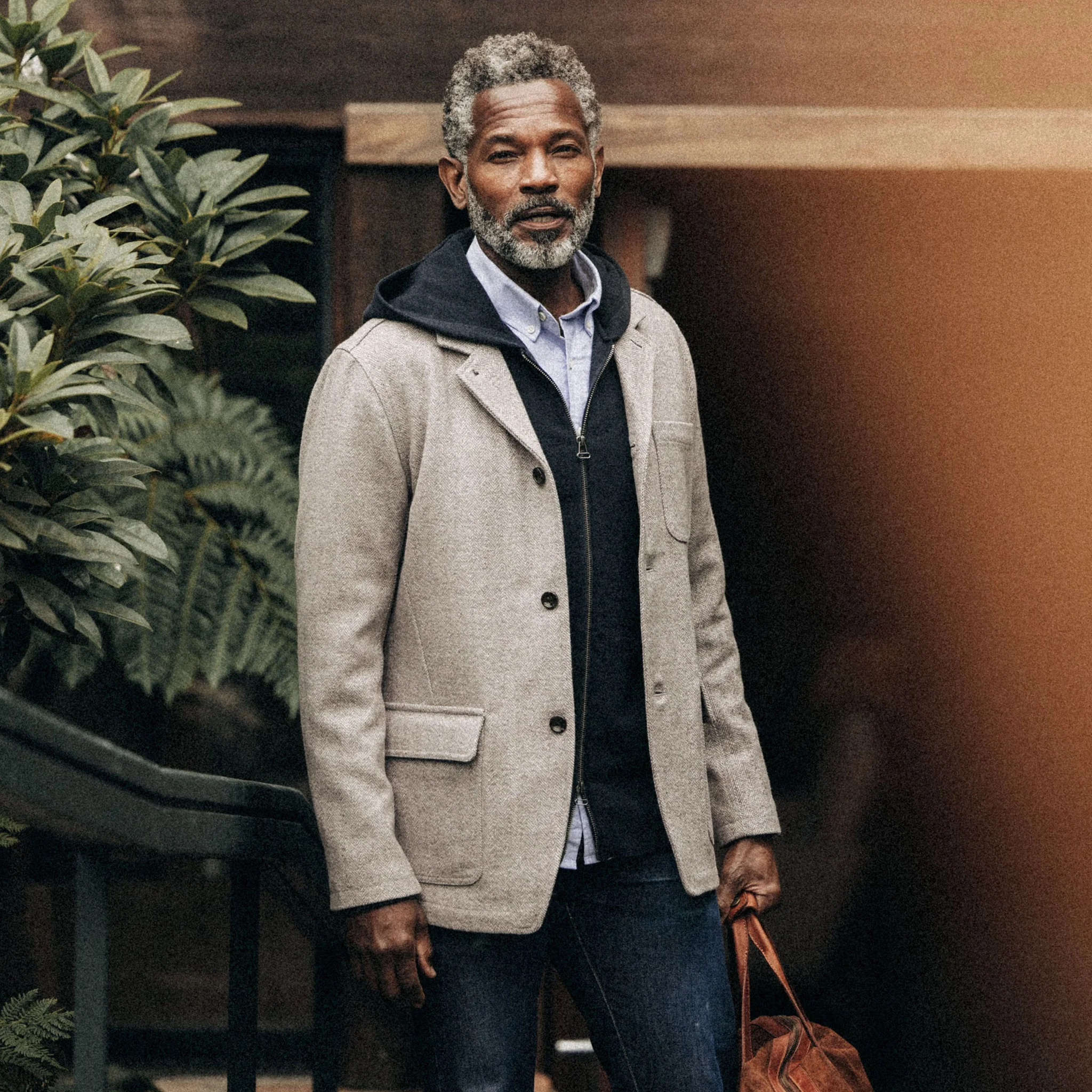 The Gibson Jacket in Heathered Oat Nep Herringbone - Image 2