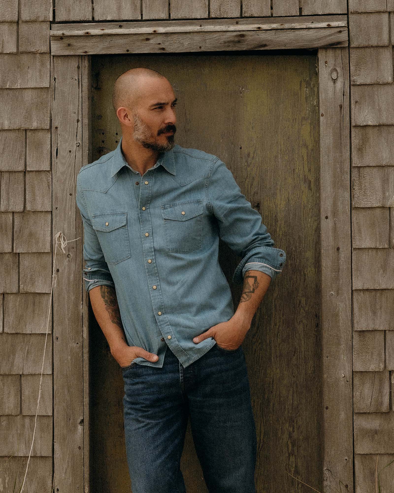 The Glacier Shirt in Washed Indigo Selvedge Denim - Image 2