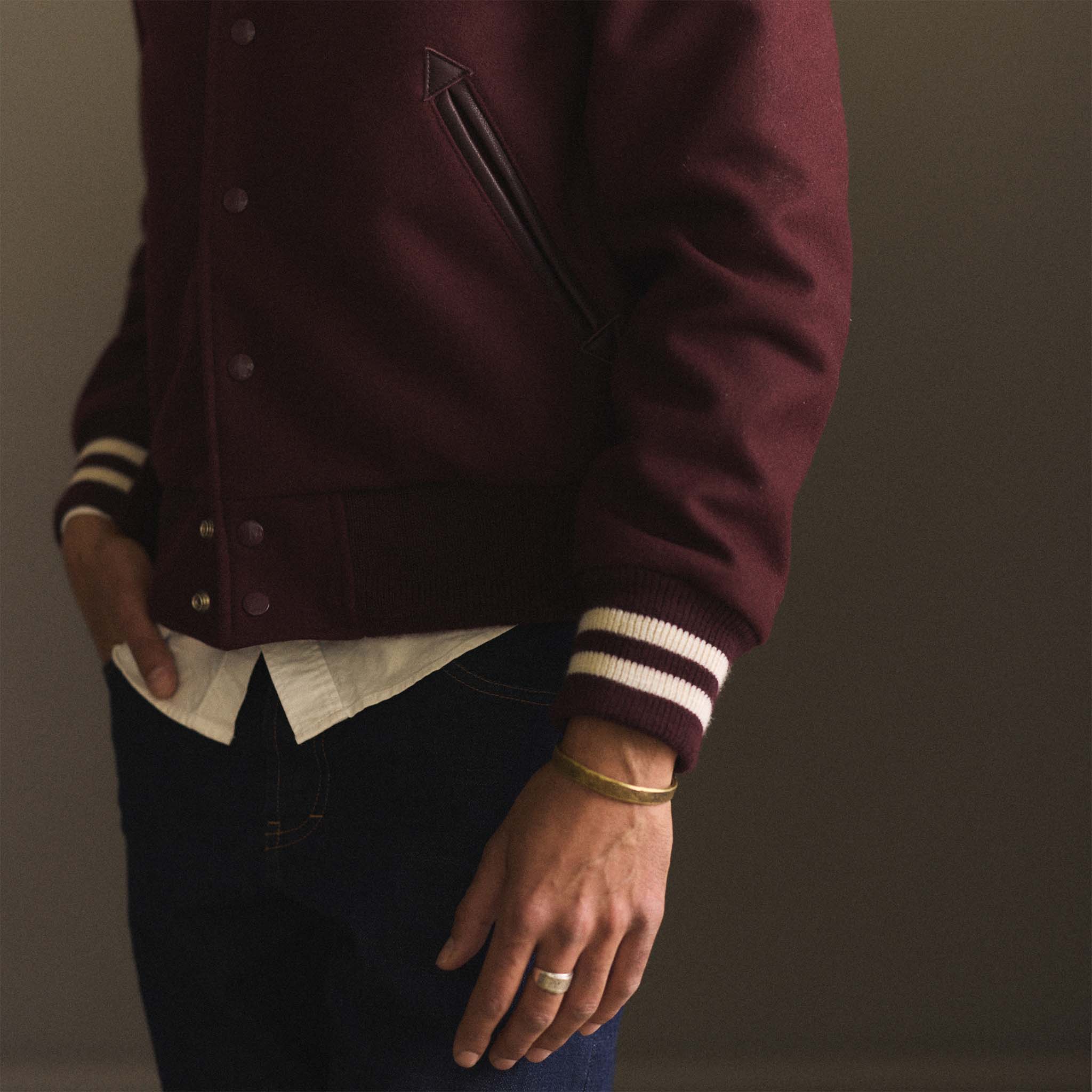 The Golden Bear Snap Bomber in Port Wool - Image 4