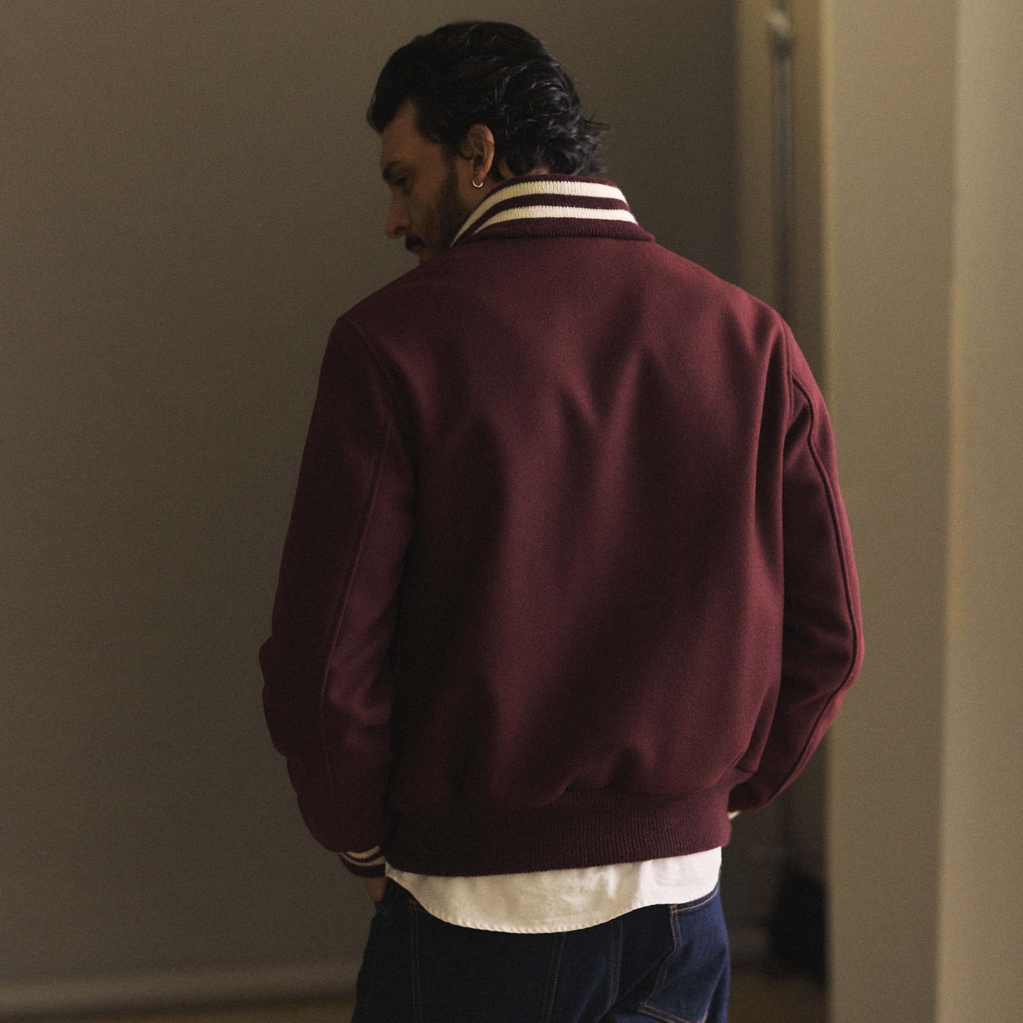 The Golden Bear Snap Bomber in Port Wool - Image 5