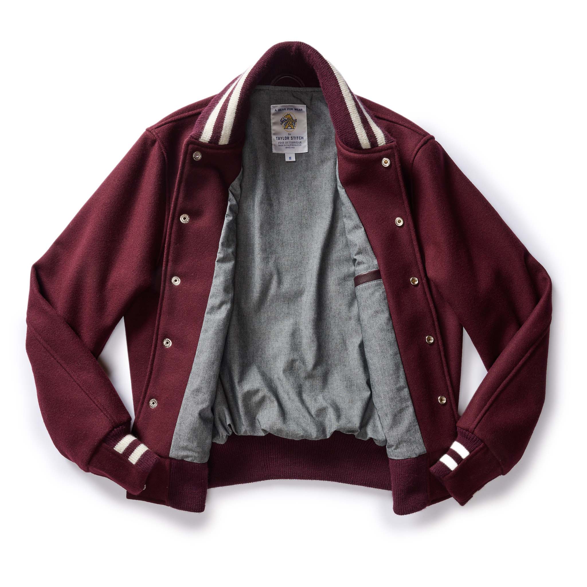 The Golden Bear Snap Bomber in Port Wool - Image 9