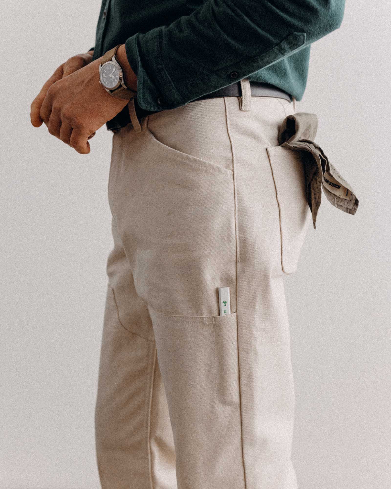 The Good Acre Chore Pant in Natural Canvas - Image 4