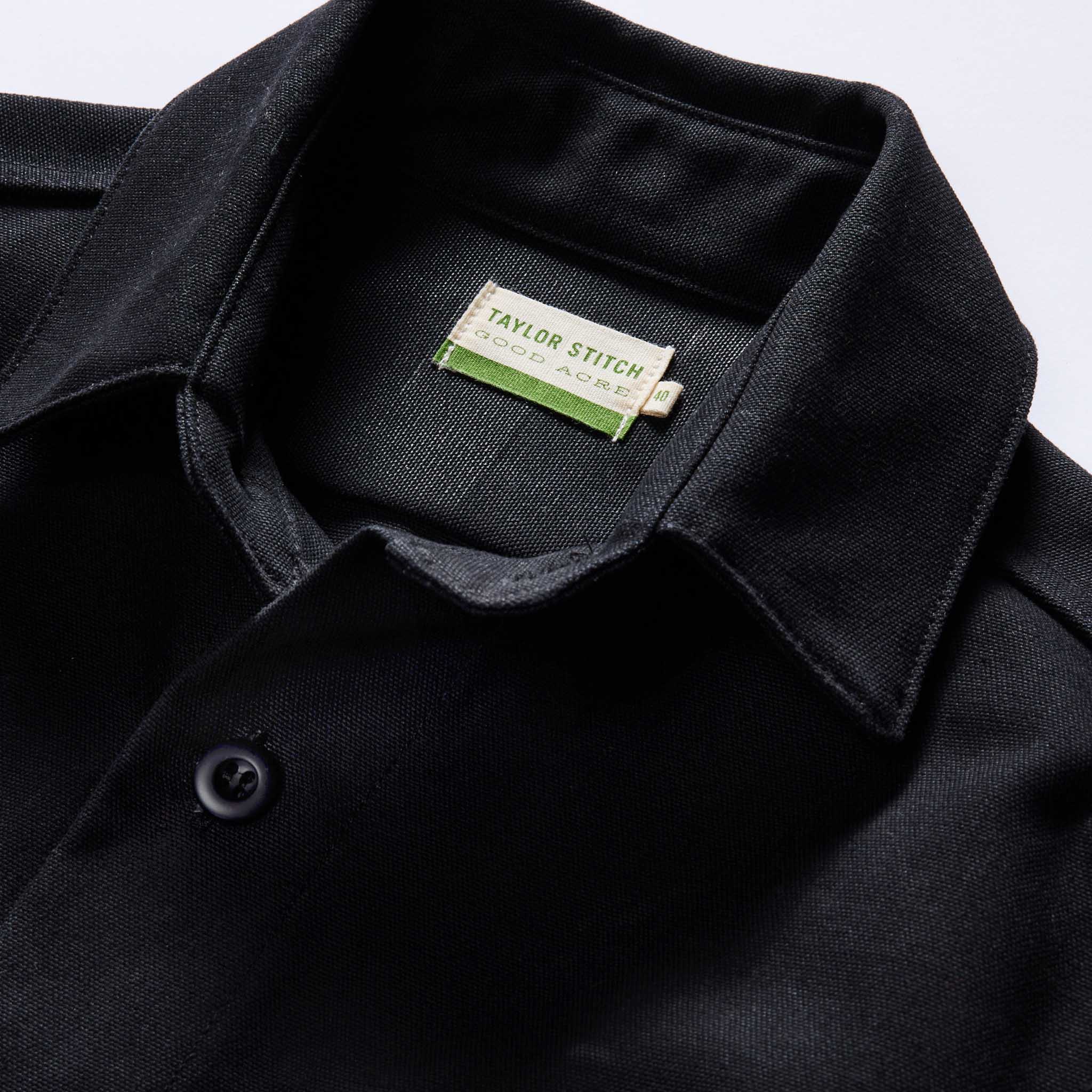 The Good Acre Forge Overshirt in Black Canvas - Image 7