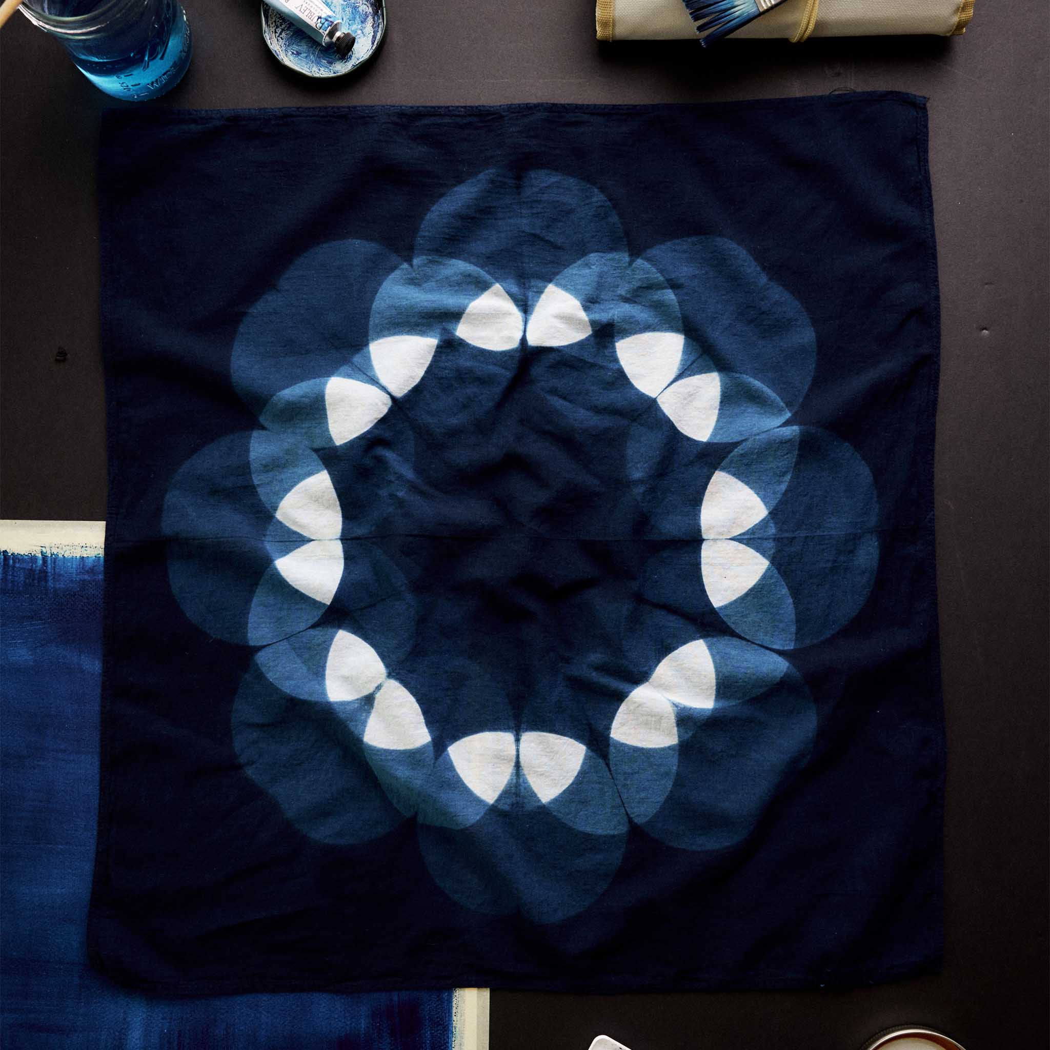 The Hand Dyed Bandana in Indigo Petal - Image 2