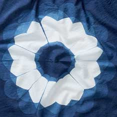 The Hand Dyed Bandana in Indigo Sunflower - Image 5