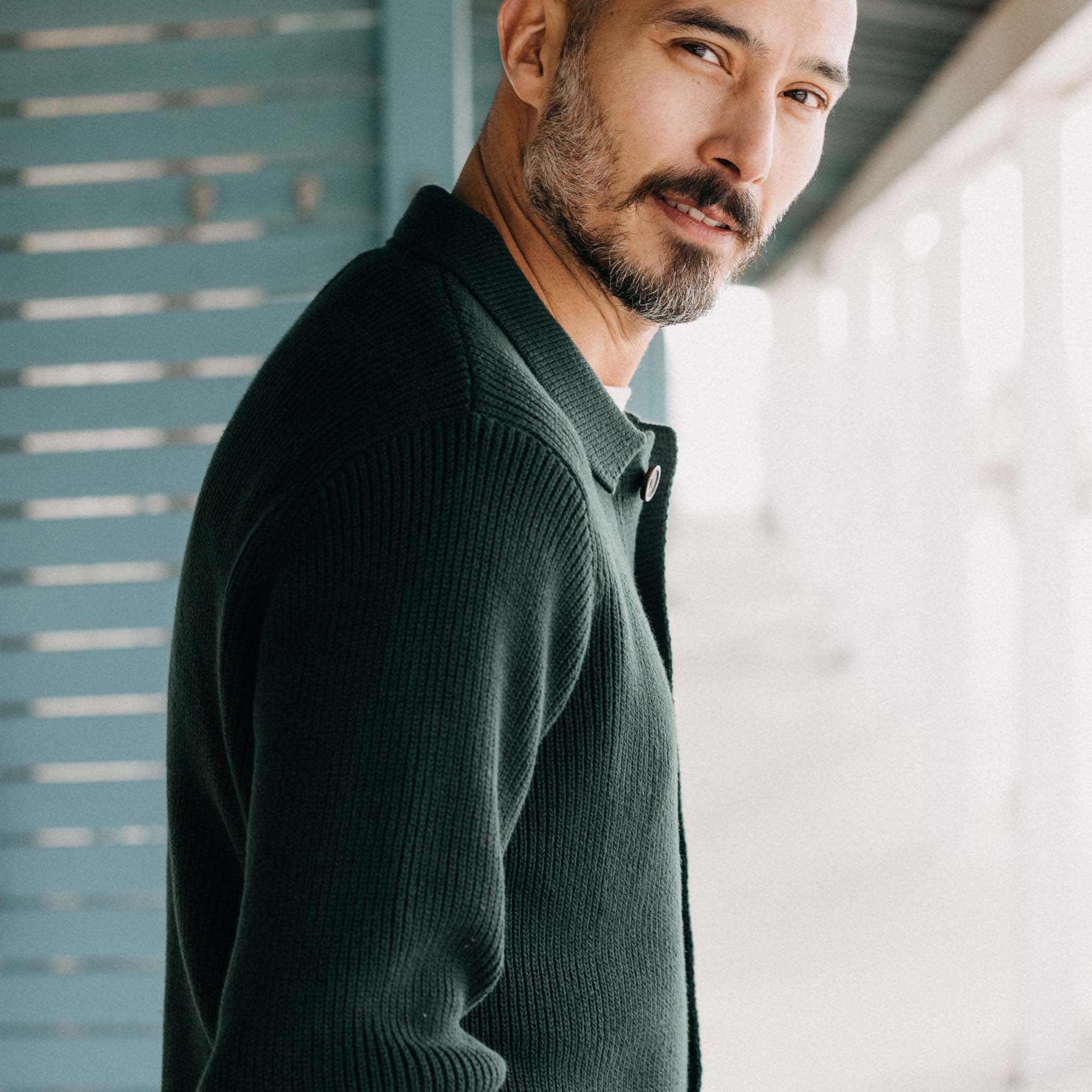 The Harbor Sweater Jacket in Black Pine Heather - Image 4