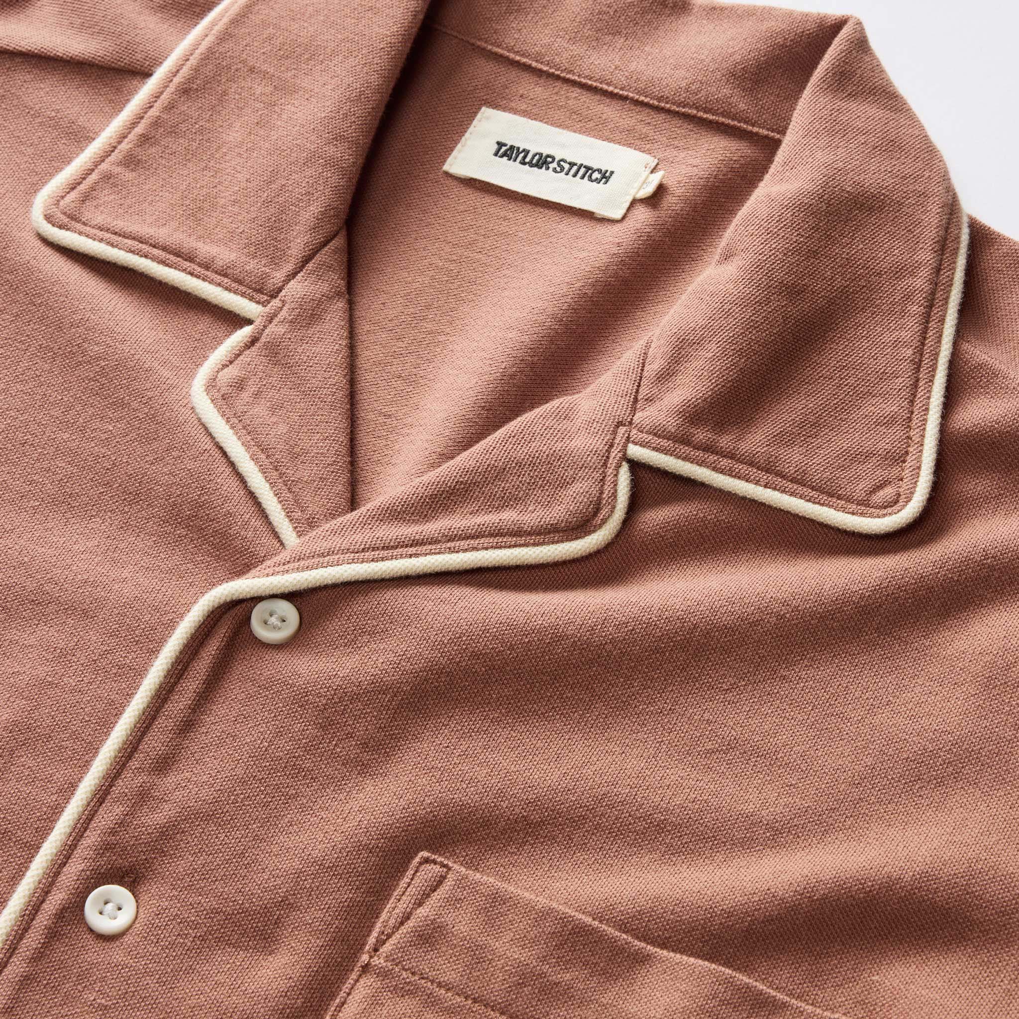 The Harwich Shirt in Faded Brick Tipped Pique - Image 5