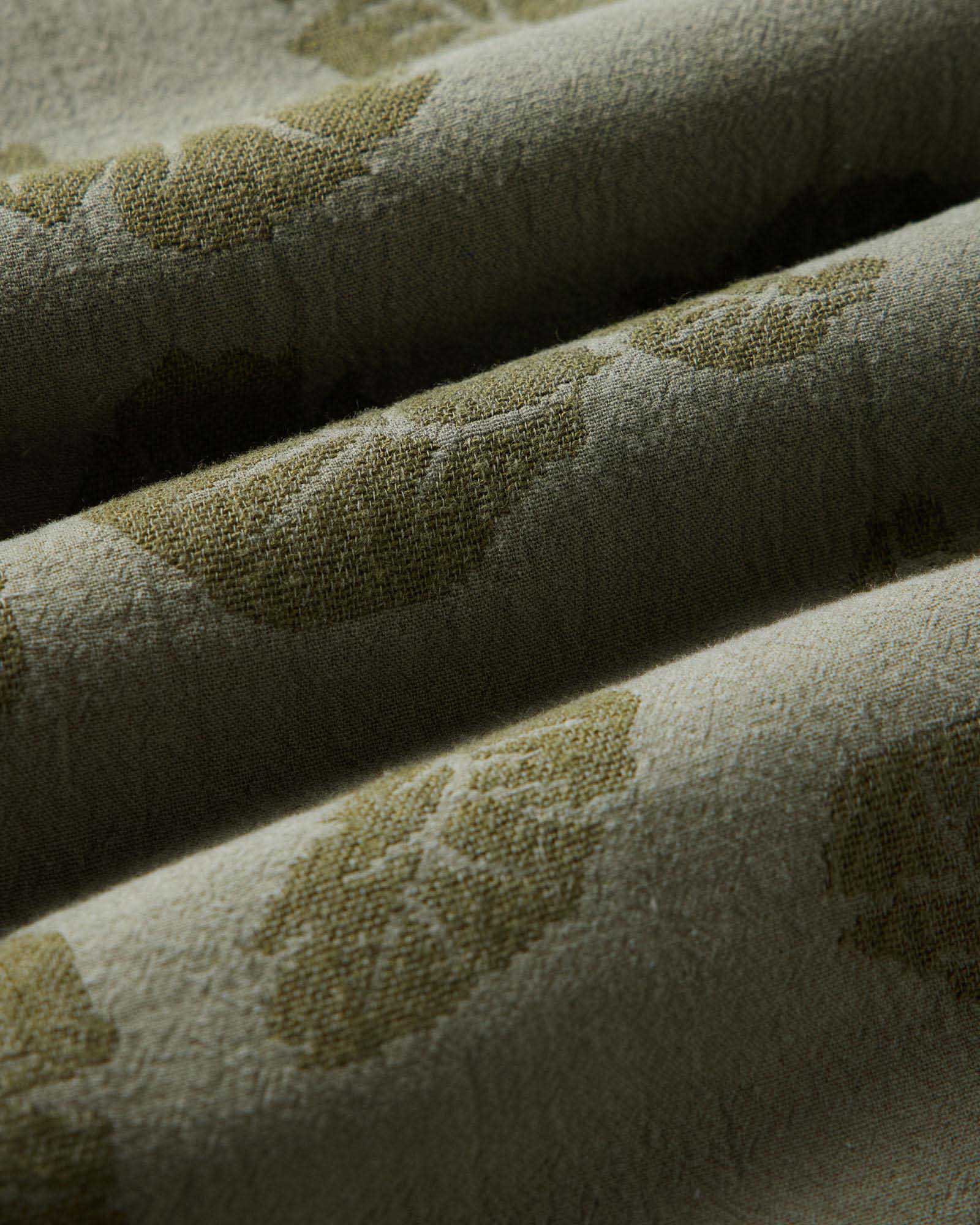 The Hawthorne Shirt in Burnt Olive Floral Jacquard - Image 8