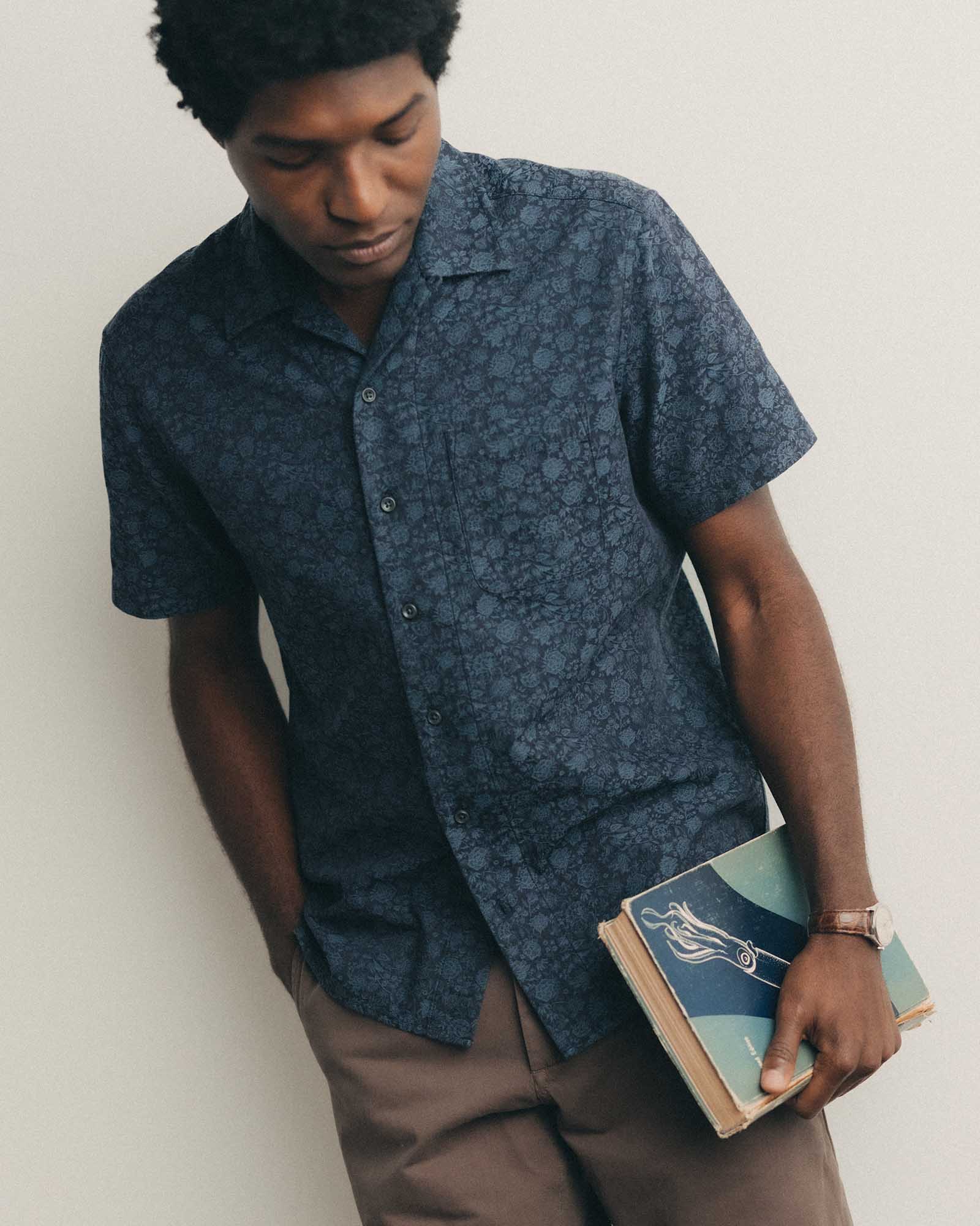The Hawthorne Shirt in Japanese Night Bloom Jacquard - Image 4