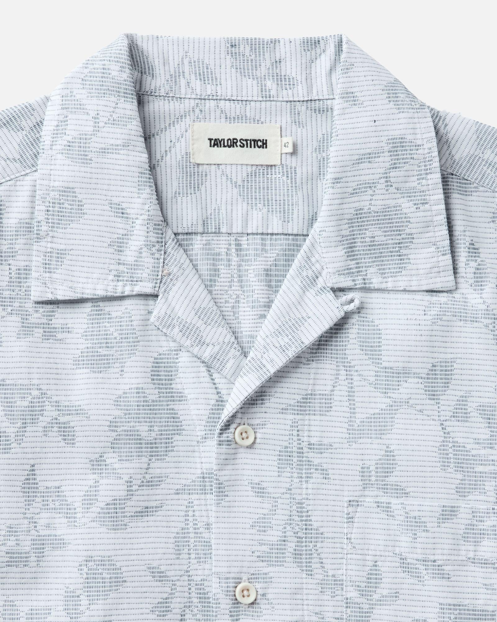 The Hawthorne Shirt in Sky Blue Floral Jacquard - Image 3