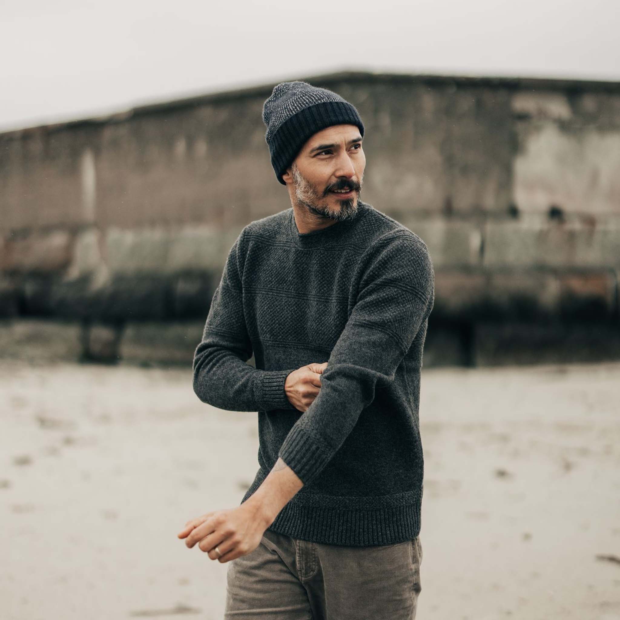 The Headland Beanie in Dark Navy - Image 3