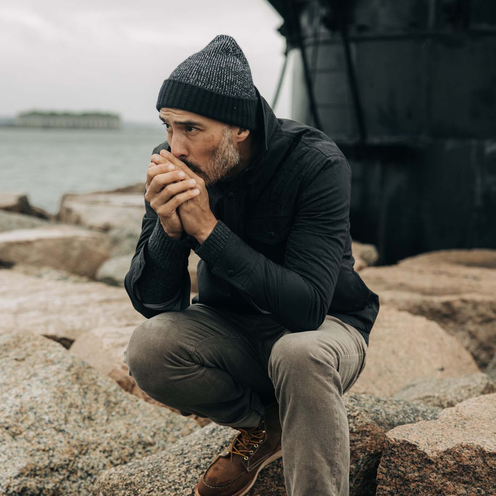 The Headland Beanie in Dark Navy - Image 4