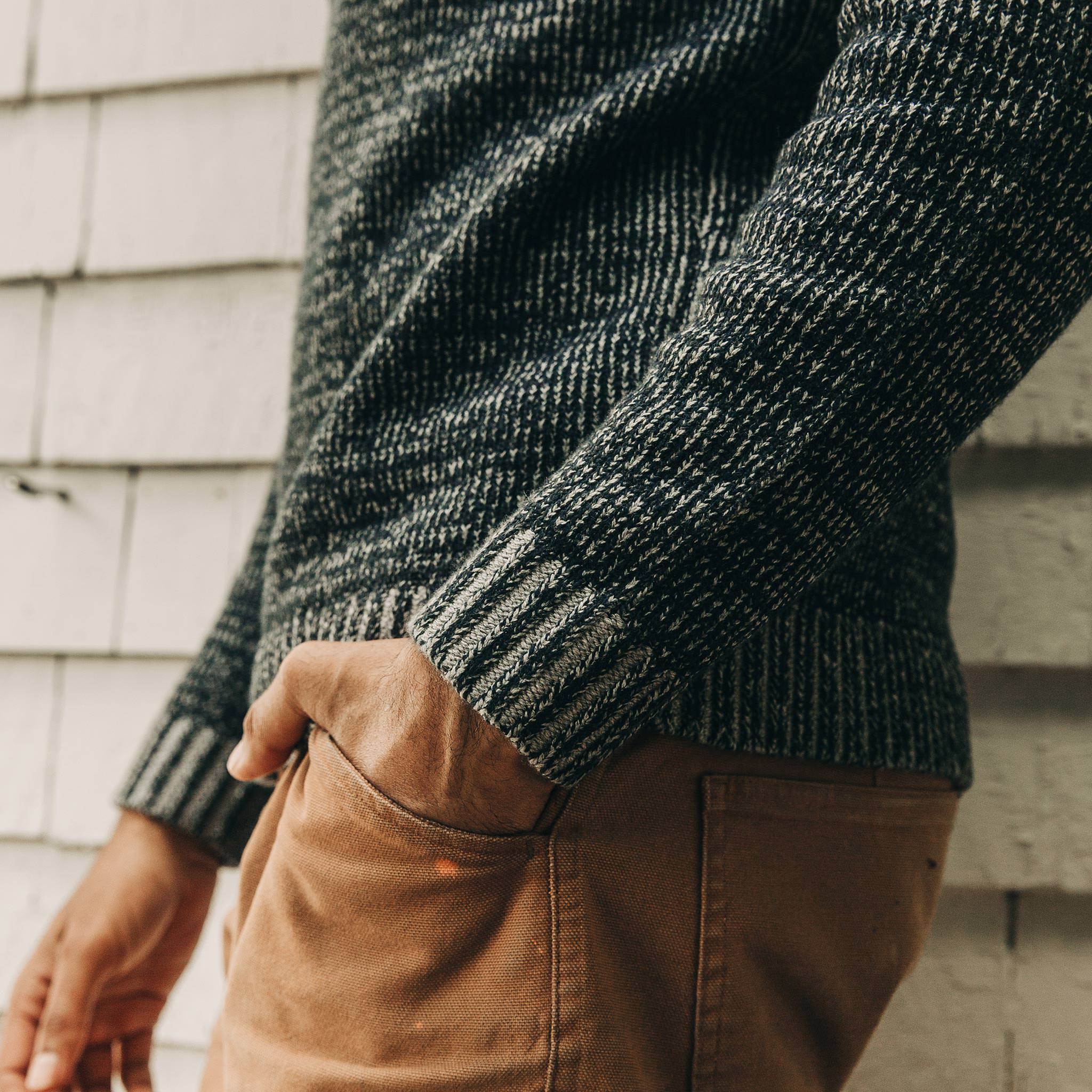 The Headland Sweater in Marled Navy - Image 4