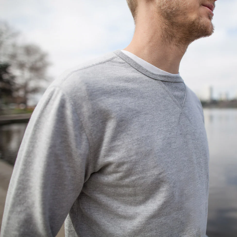 The Crewneck Sweatshirt in Heather Grey French Terry - Image 4
