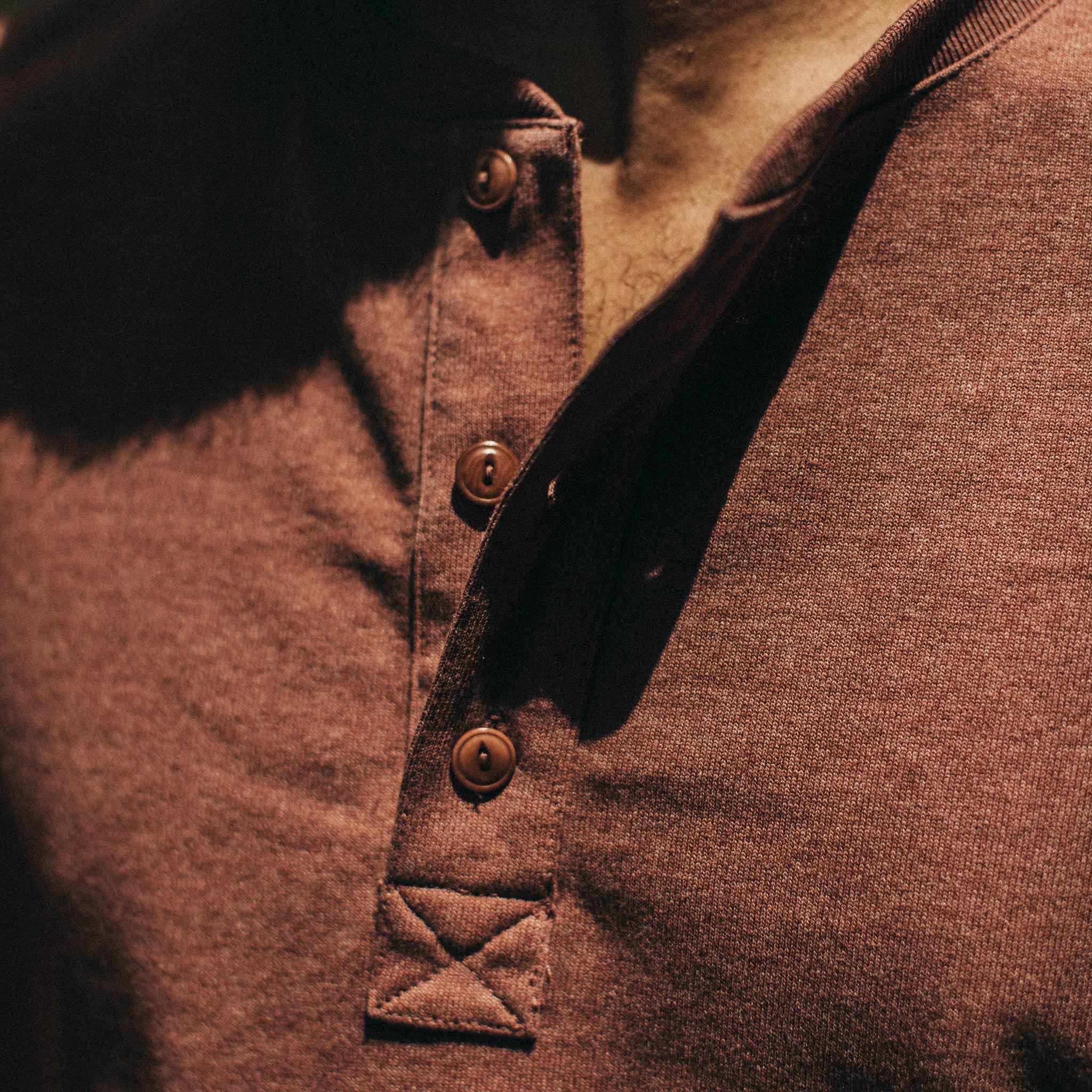 The Heavy Bag Henley in Burgundy - Image 3