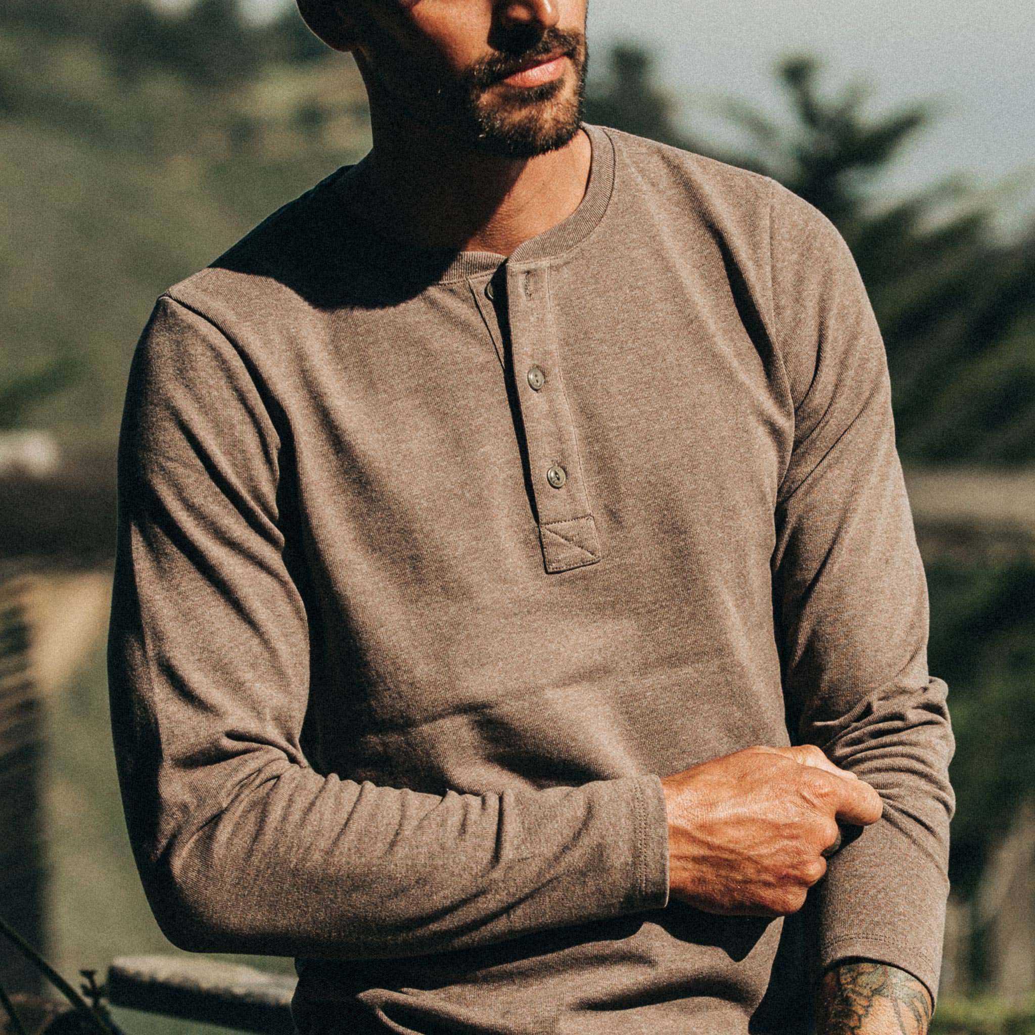 The Heavy Bag Henley in Espresso - Image 3