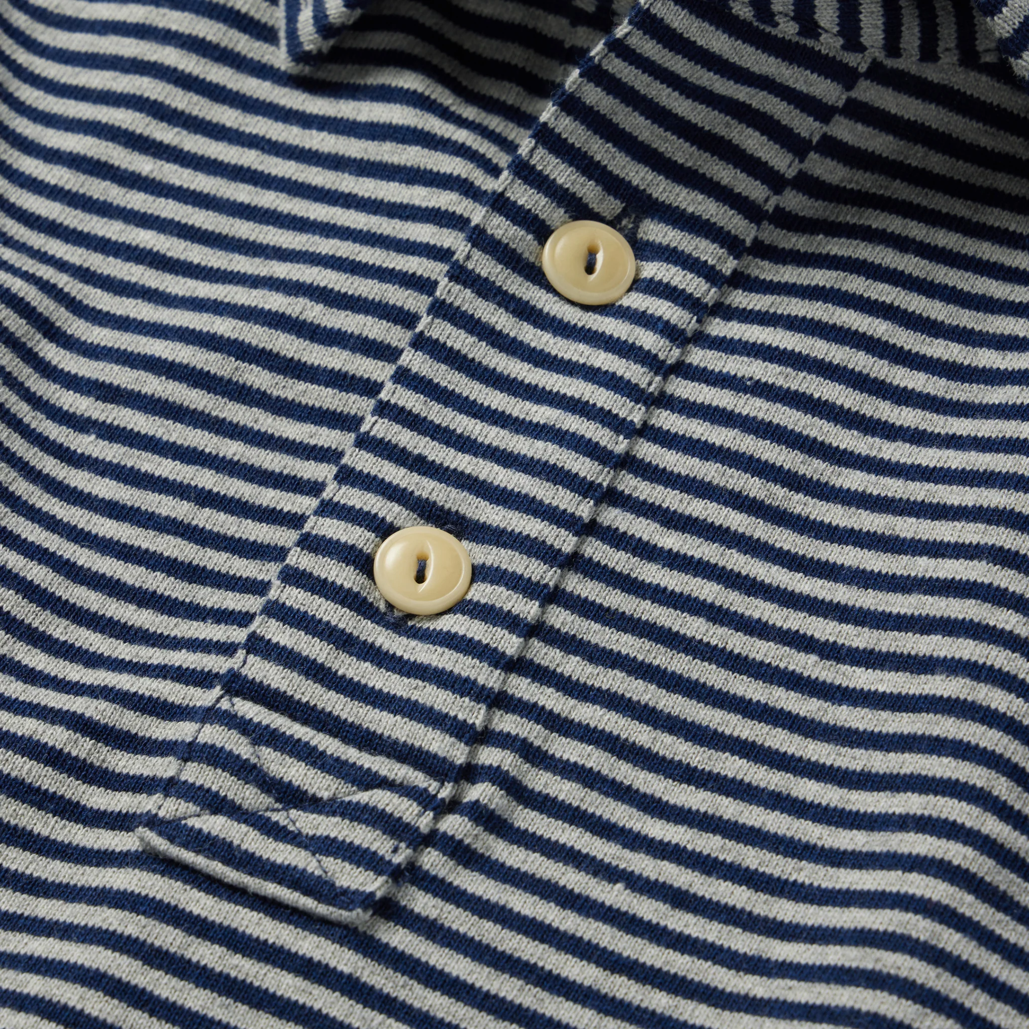 The Heavy Bag Polo in Navy and Ash Stripe - Image 6