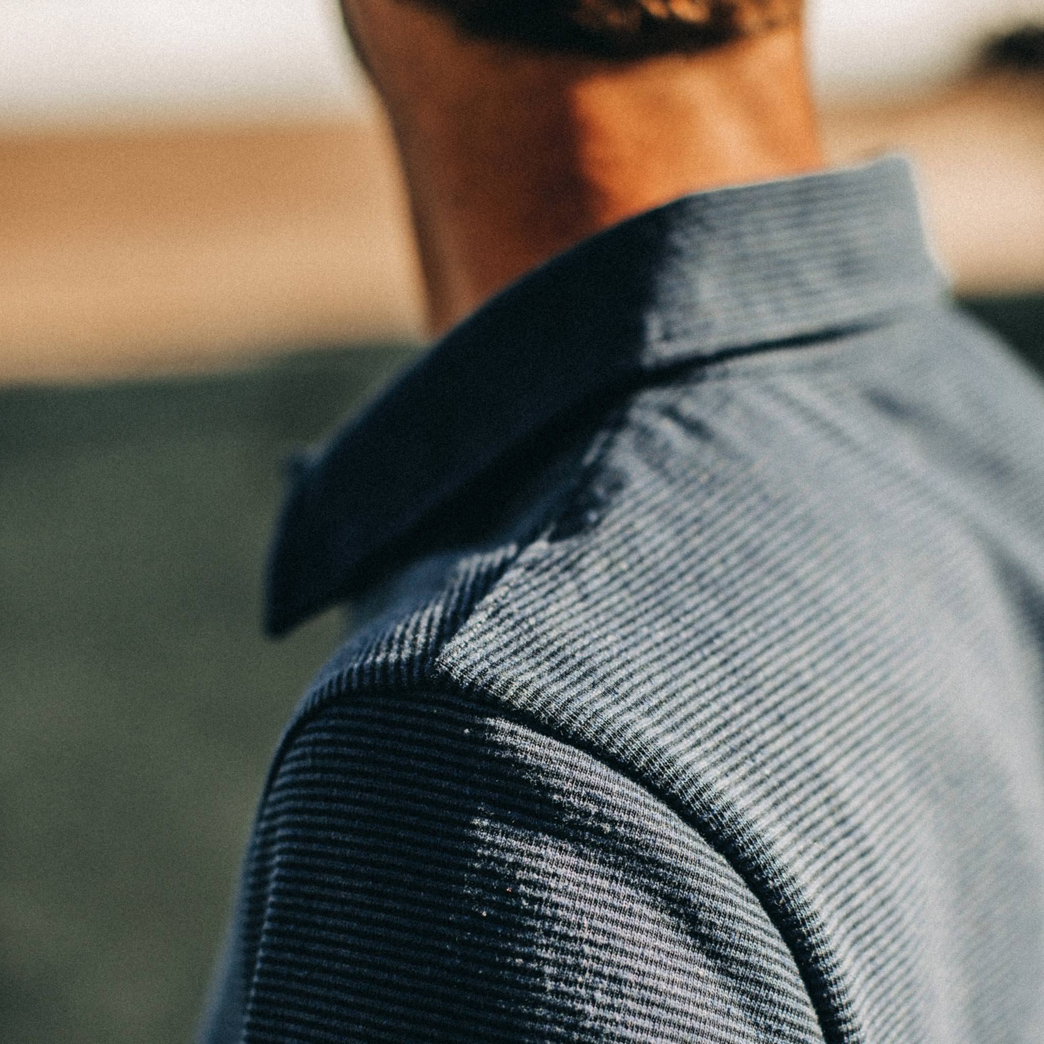 The Heavy Bag Polo in Navy Stripe - Image 5