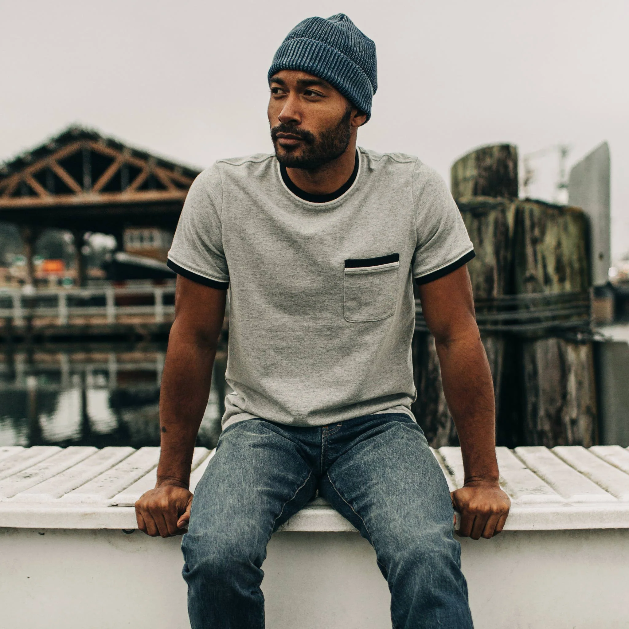 The Heavy Bag Ringer Tee in Aluminum - Image 2