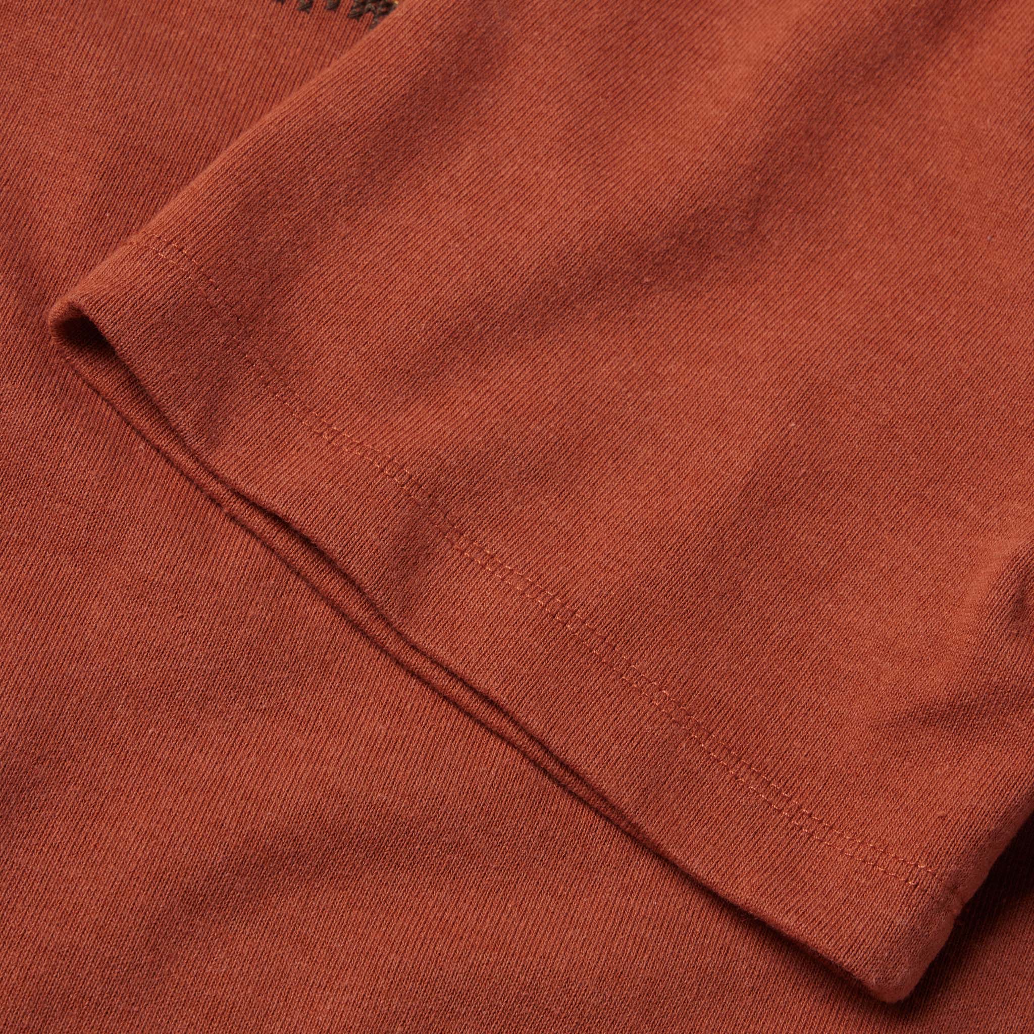The Heavy Bag Tee in Dusty Rose Embroidered Stripe - Image 6