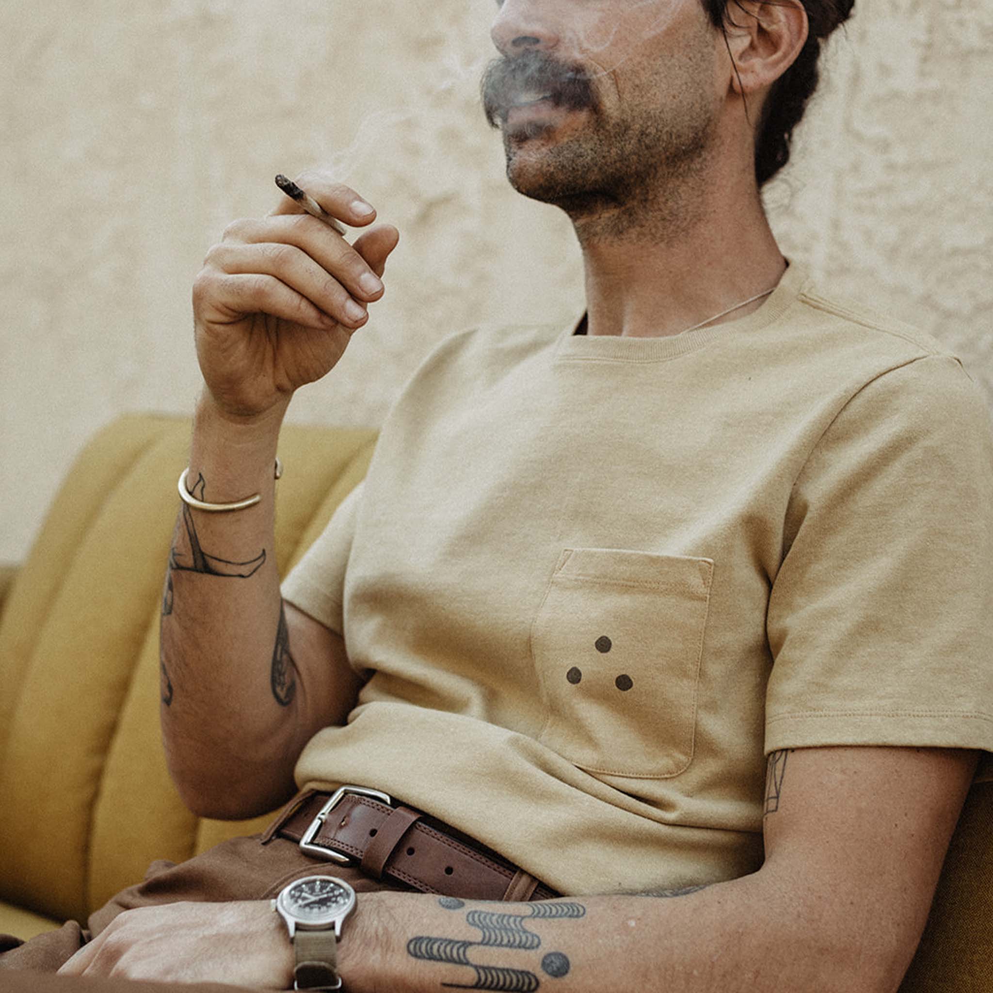 The Heavy Bag Tee in Khaki Dahlia - Image 3