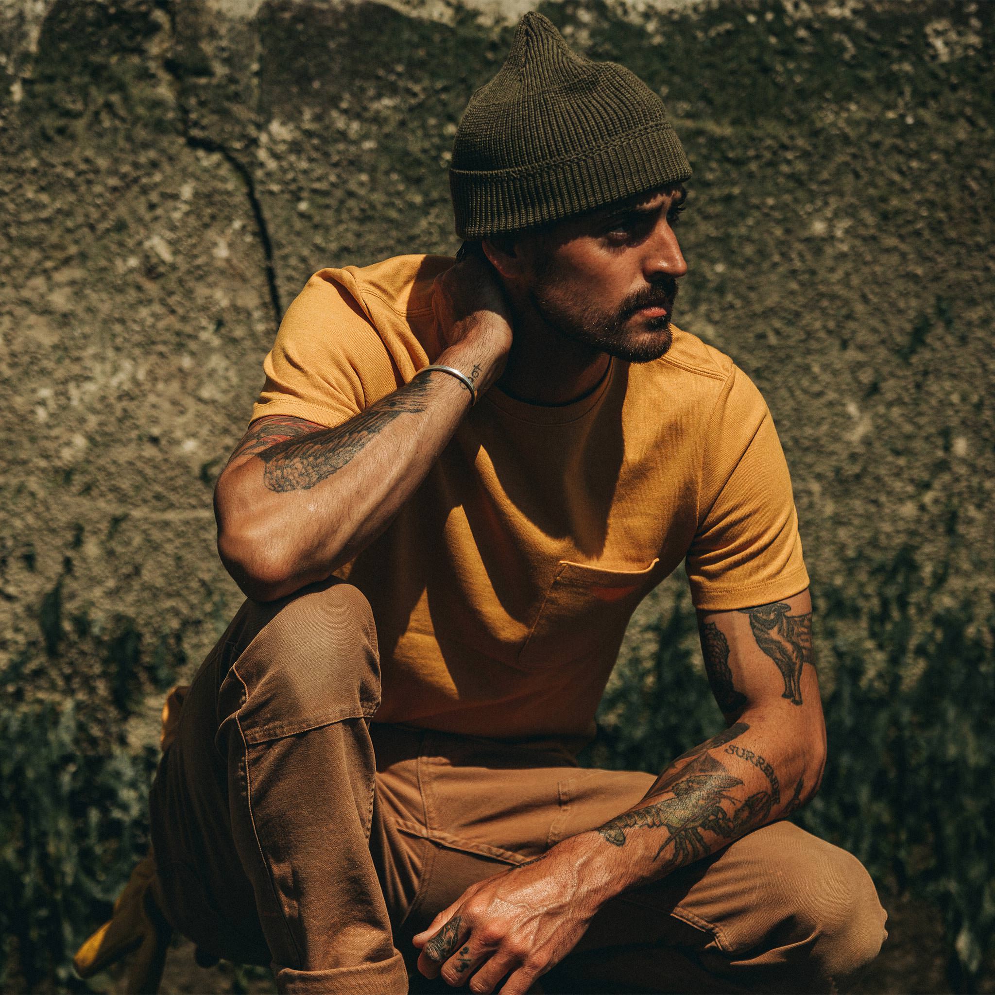 The Heavy Bag Tee in Saffron - Image 4