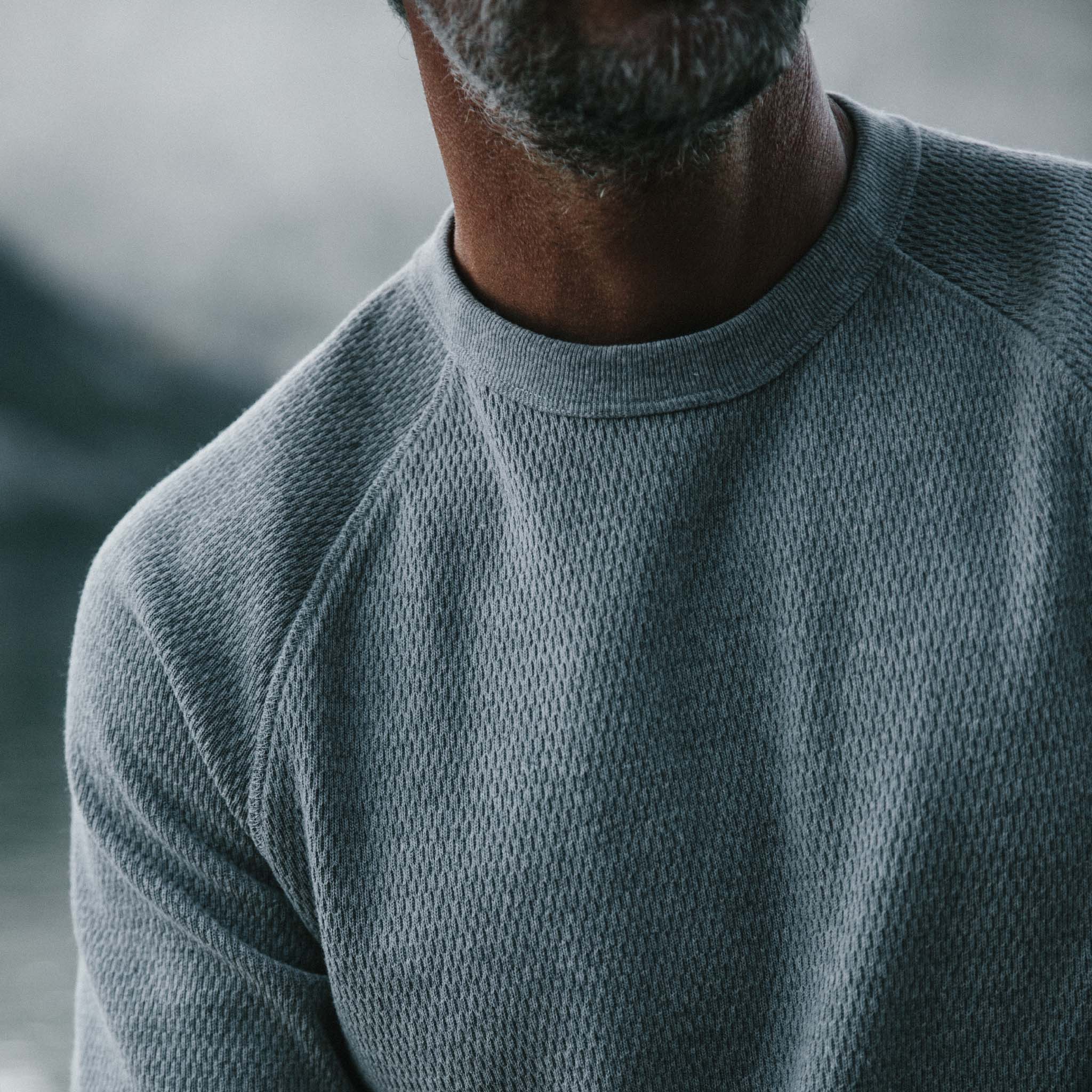 The Heavy Bag Waffle Crewneck in Aluminum - Image 3