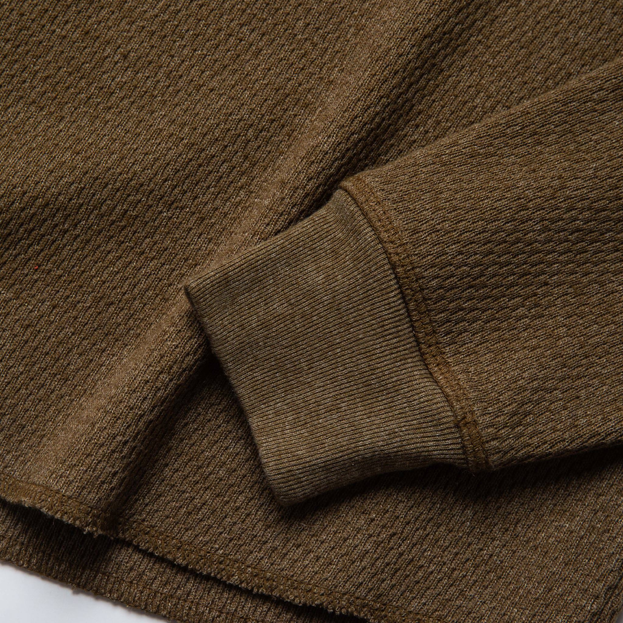 The Heavy Bag Waffle Crewneck in Olive - Image 7